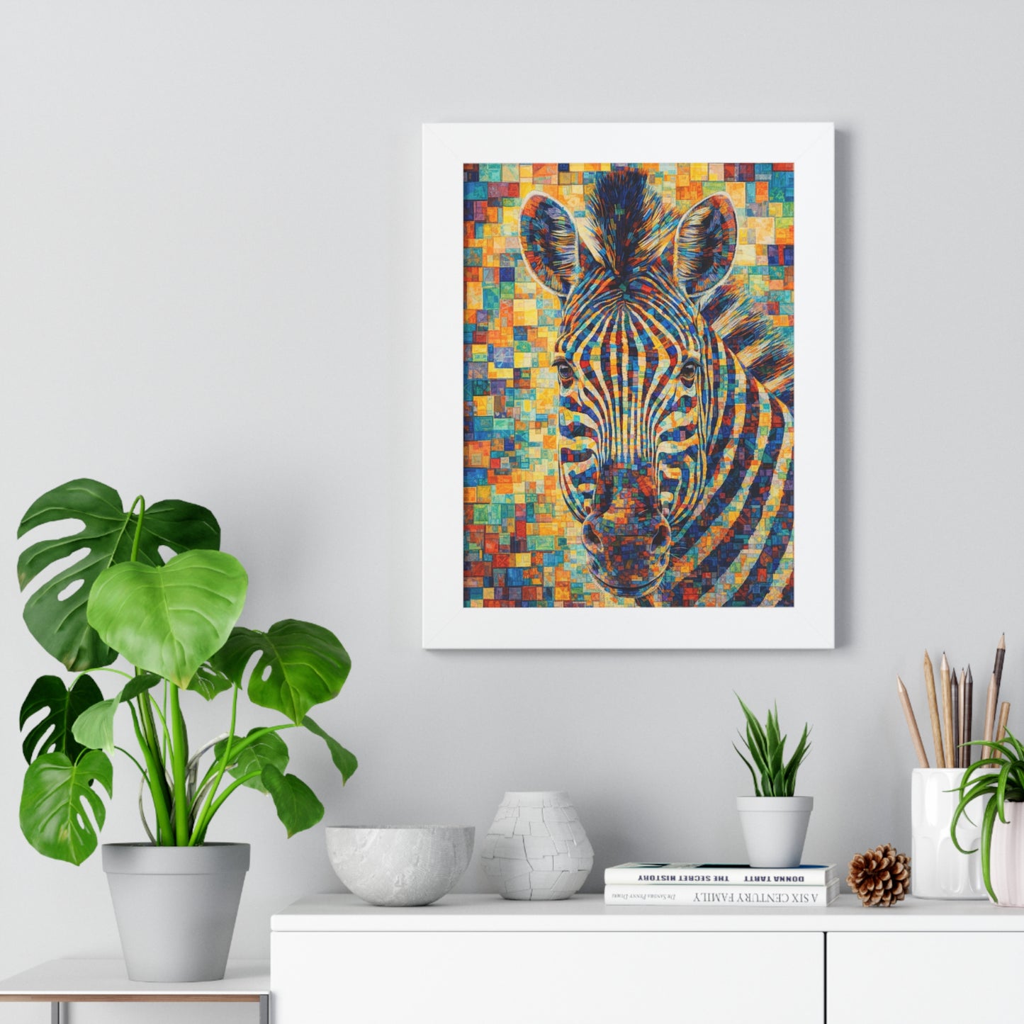 Framed Print — Zebra Cubism