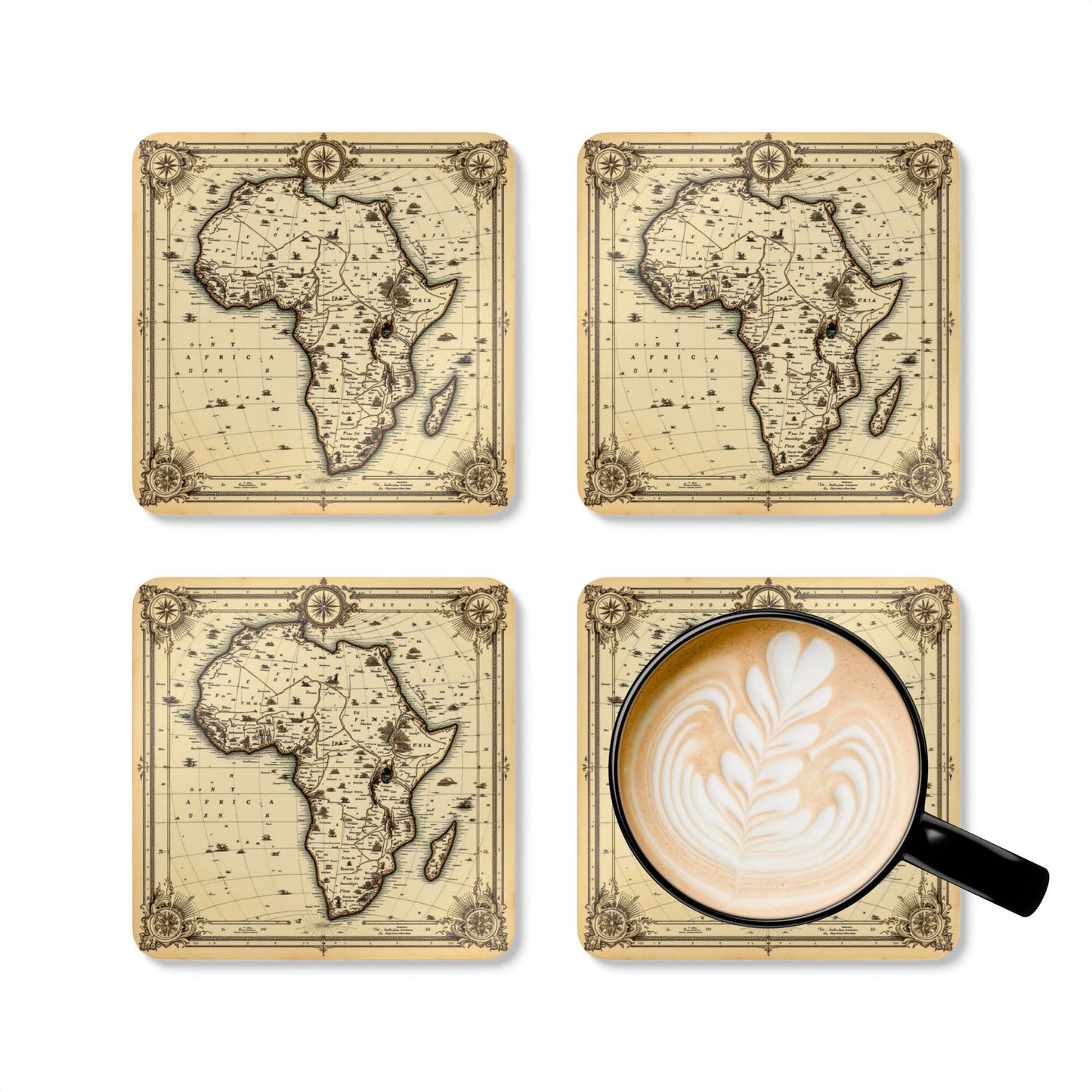 Coaster Set — Cartography Afrika III