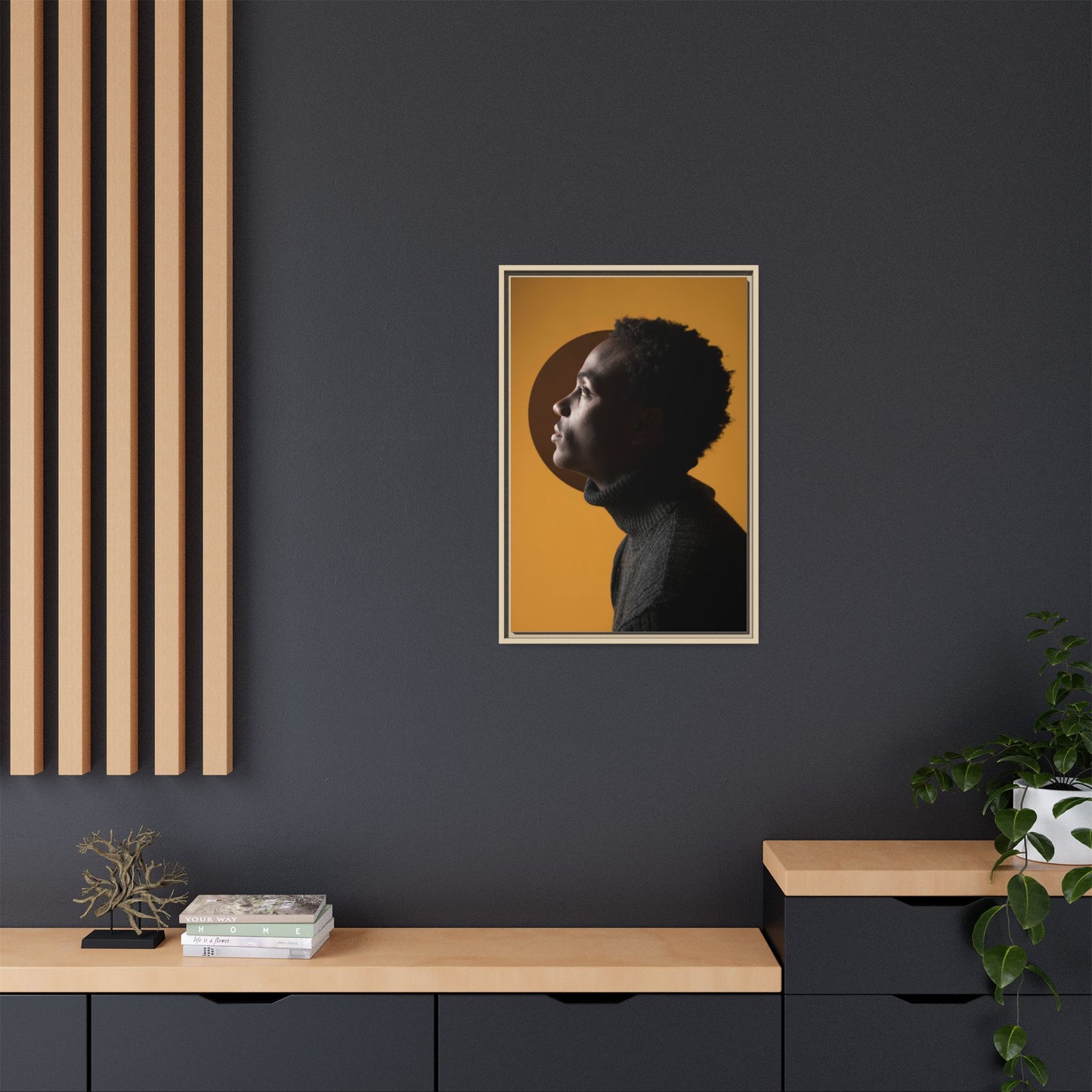 Framed Canvas Print — Profile of Young Man