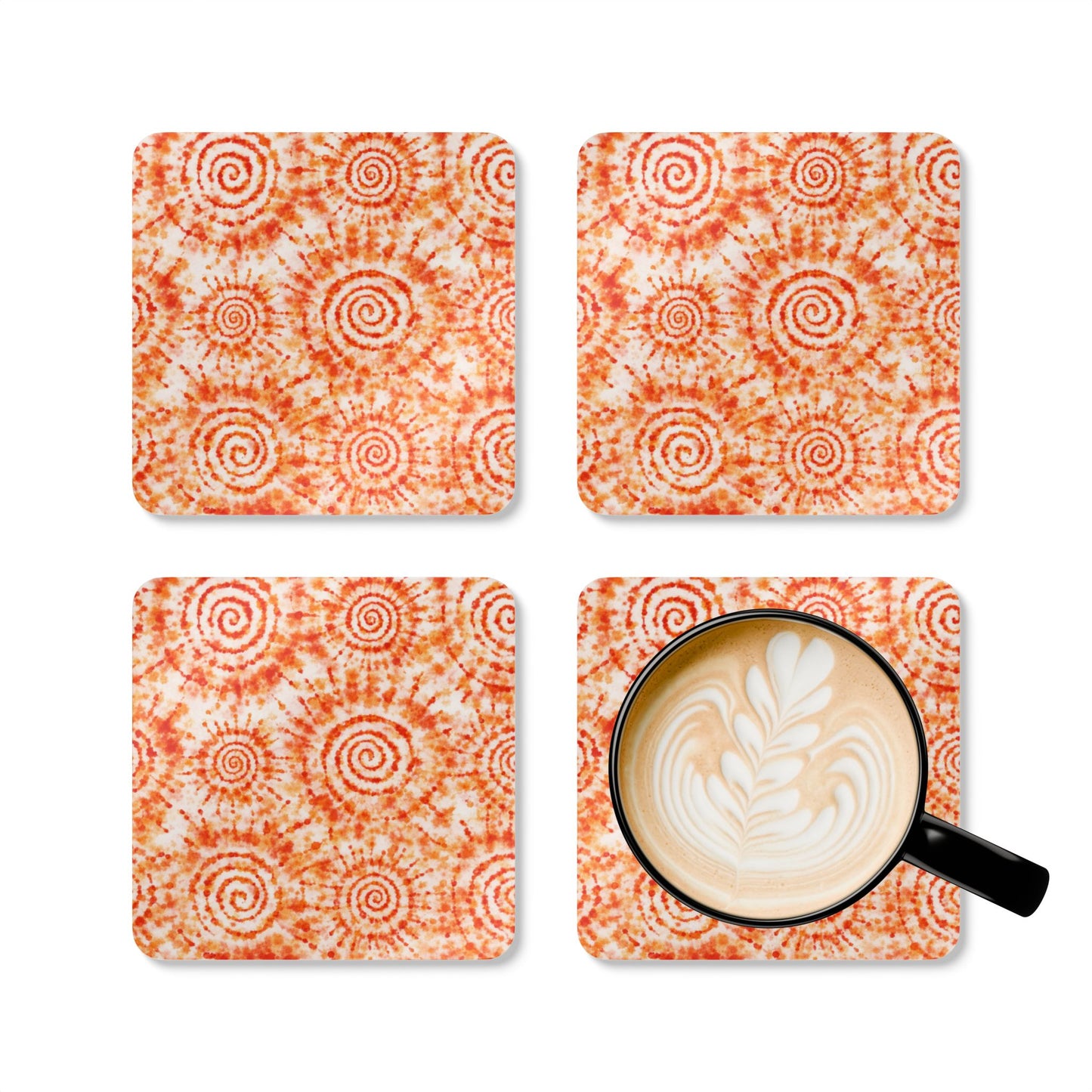 Coaster Set — Adire Orange