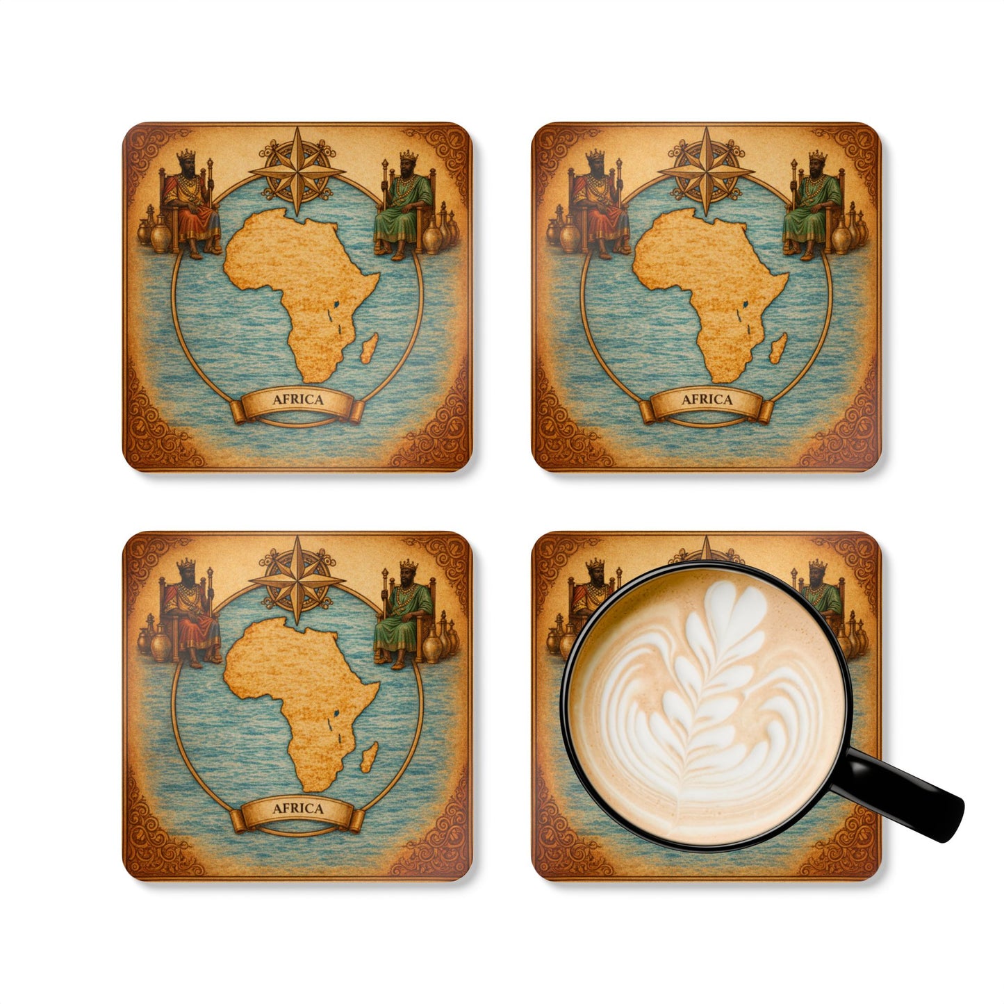 Coaster Set — Cartography Afrika - Kings