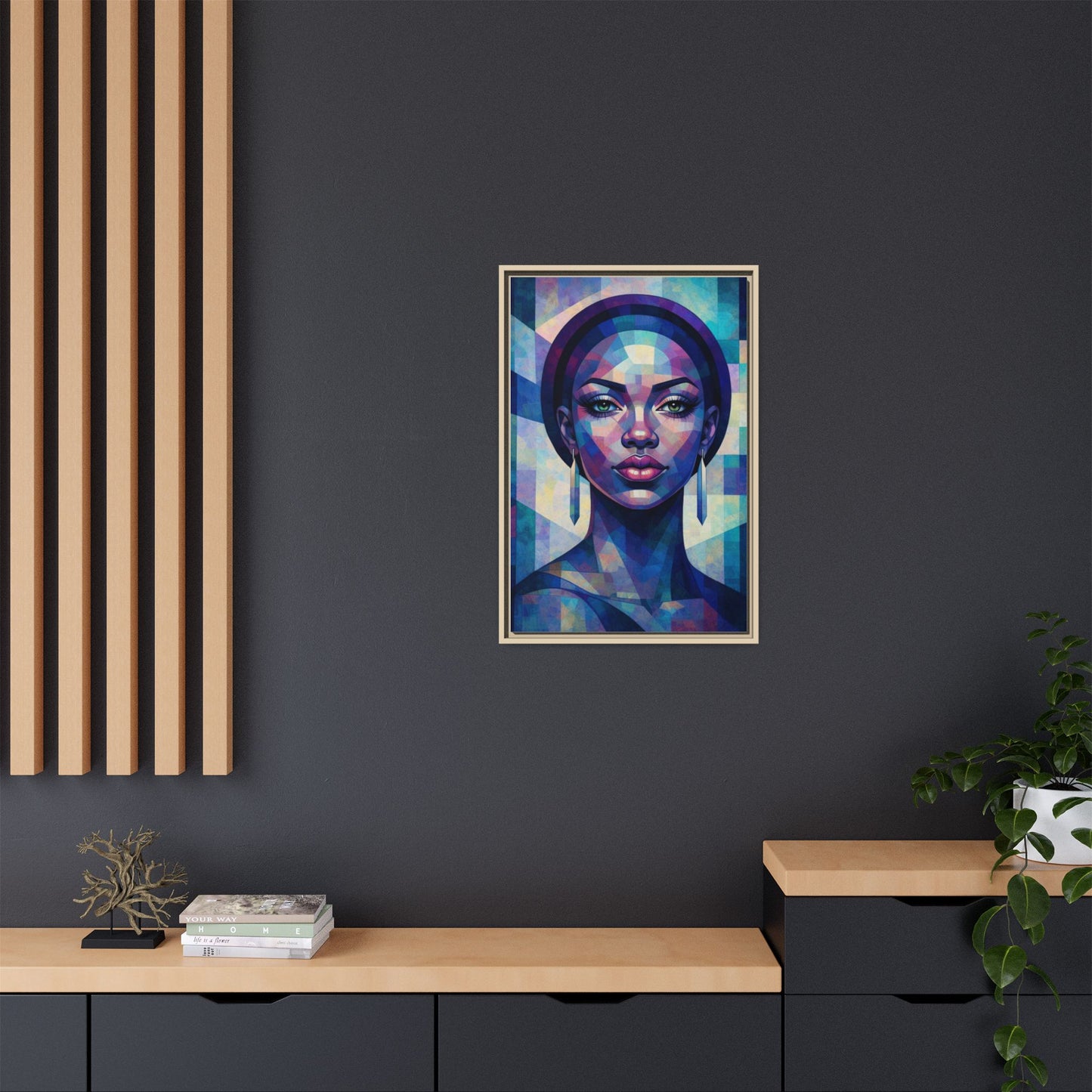 Framed Canvas Print — Blue Beauty 1