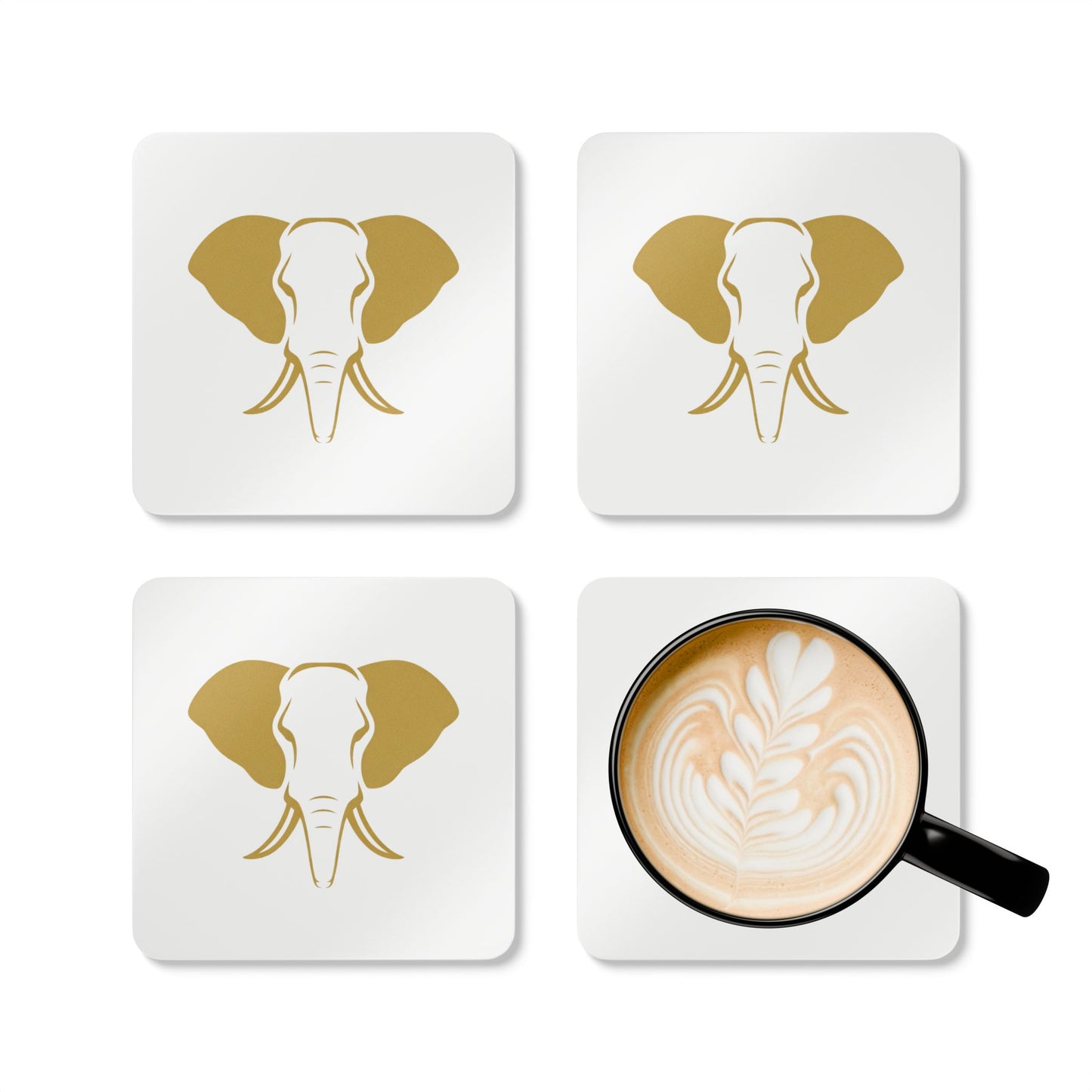 Cork Coaster Set — Elephant
