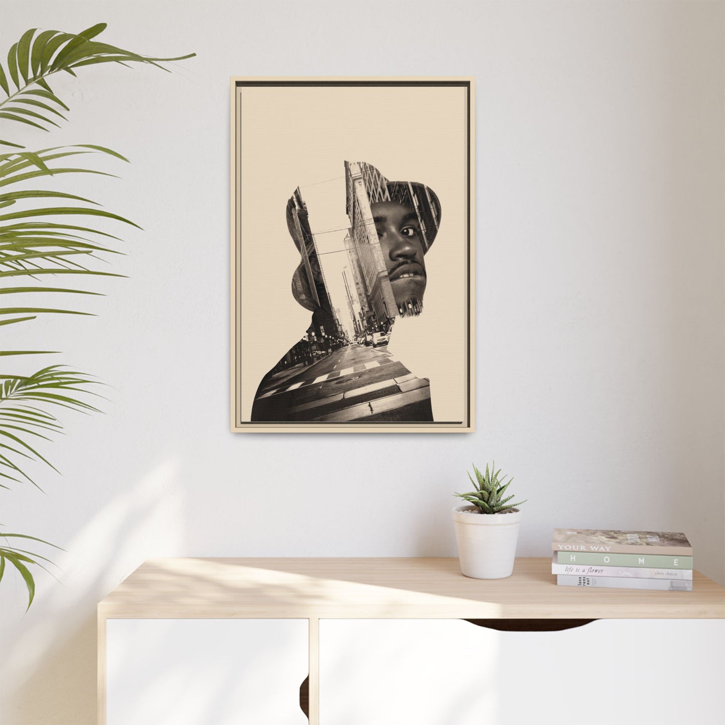 Framed Canvas Print — Young Man With Cap