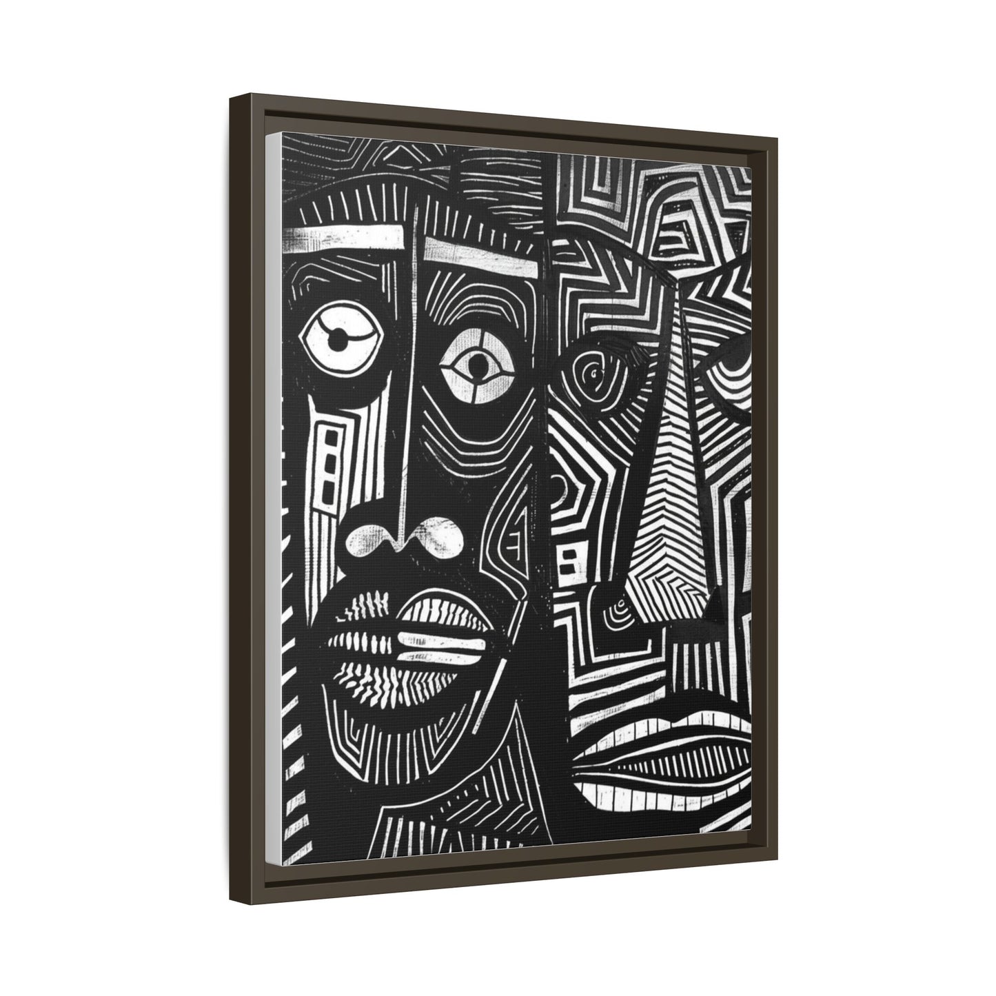 Framed Canvas Print — Abstract Faces No. 2