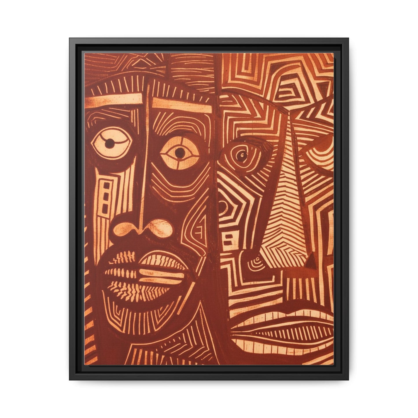 Framed Canvas Print — Abstract Faces No. 4