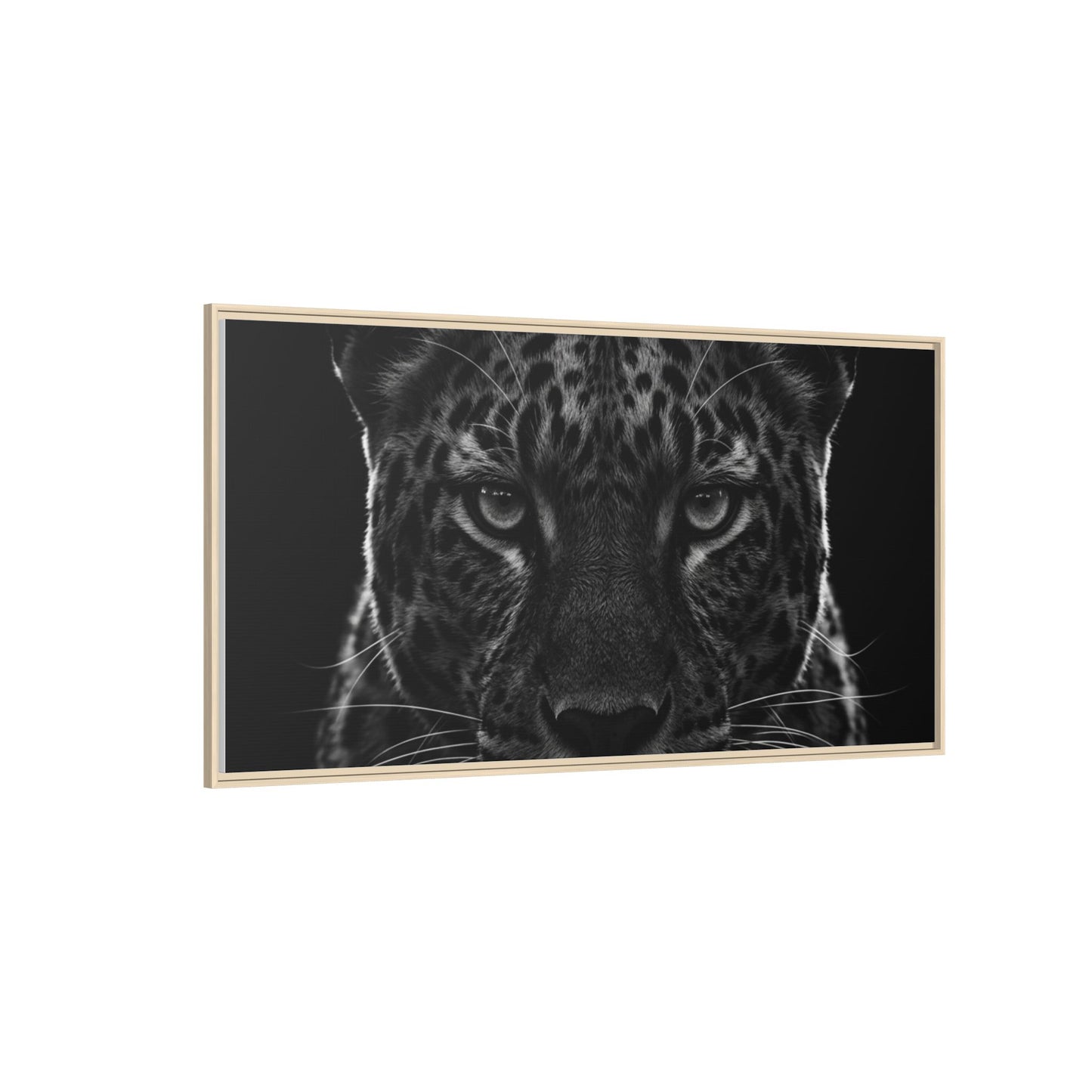 Framed Canvas Print — Leopard In Black