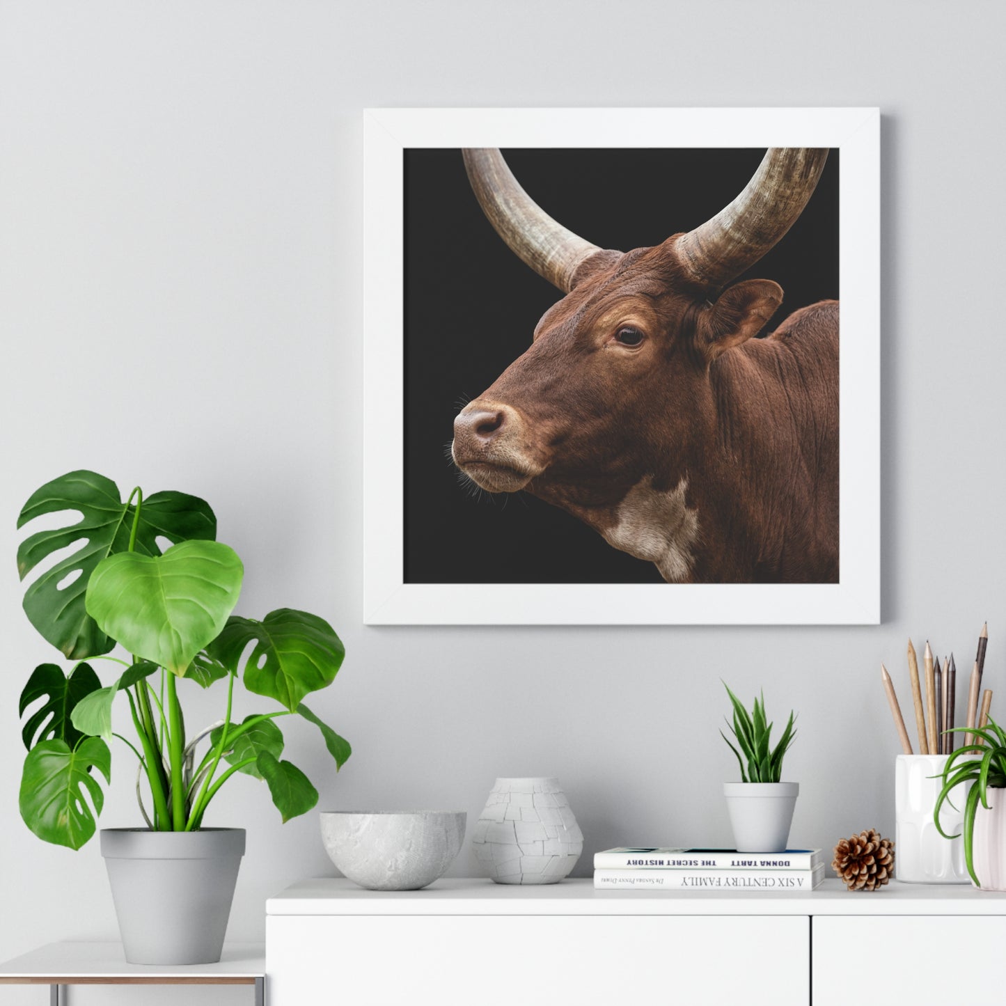 Framed Art Print – Ankole Cow In Colour