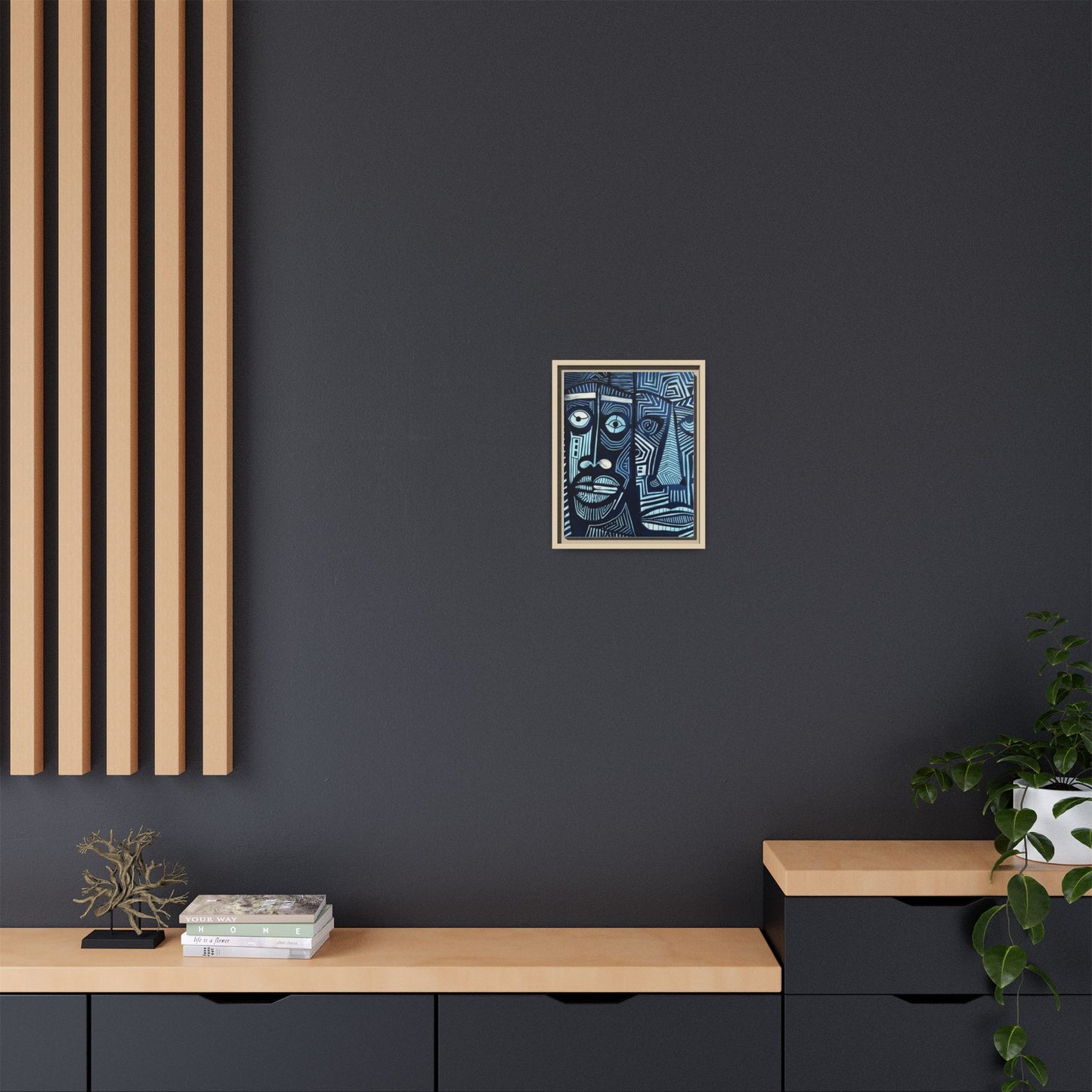 Framed Canvas Print — Abstract Faces No. 4