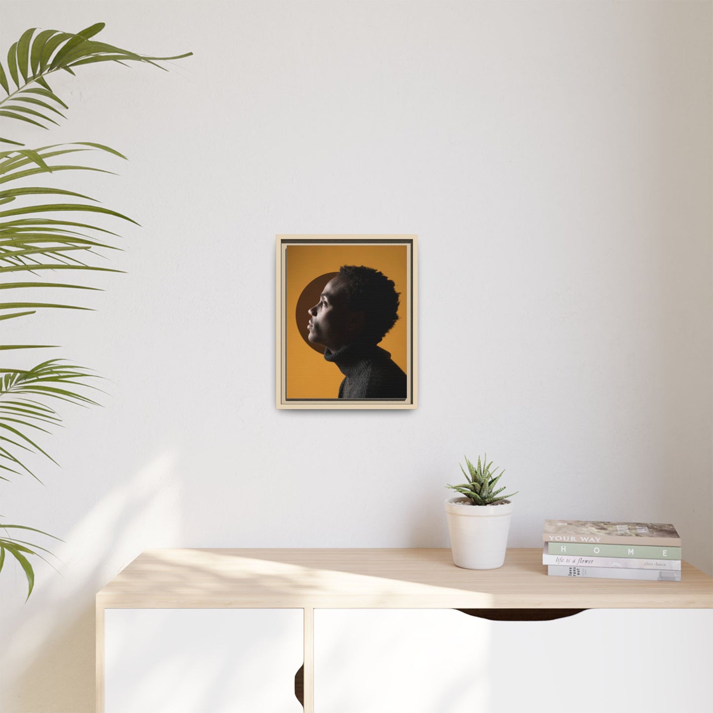 Framed Canvas Print — Profile of Young Man