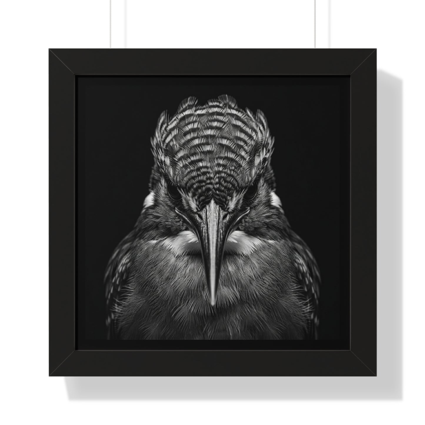 Framed Art Print – Malachite Kingfisher In Black
