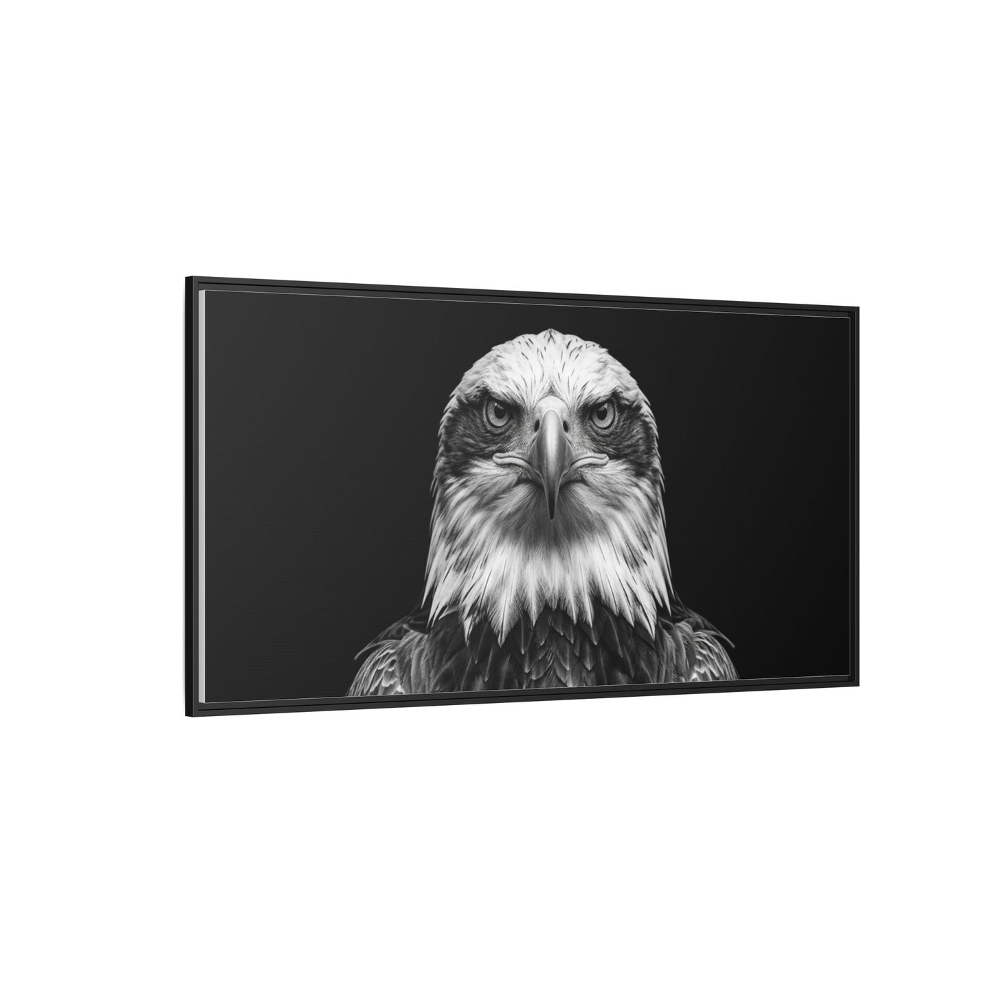 Framed Canvas Print — Fish Eagle In Black
