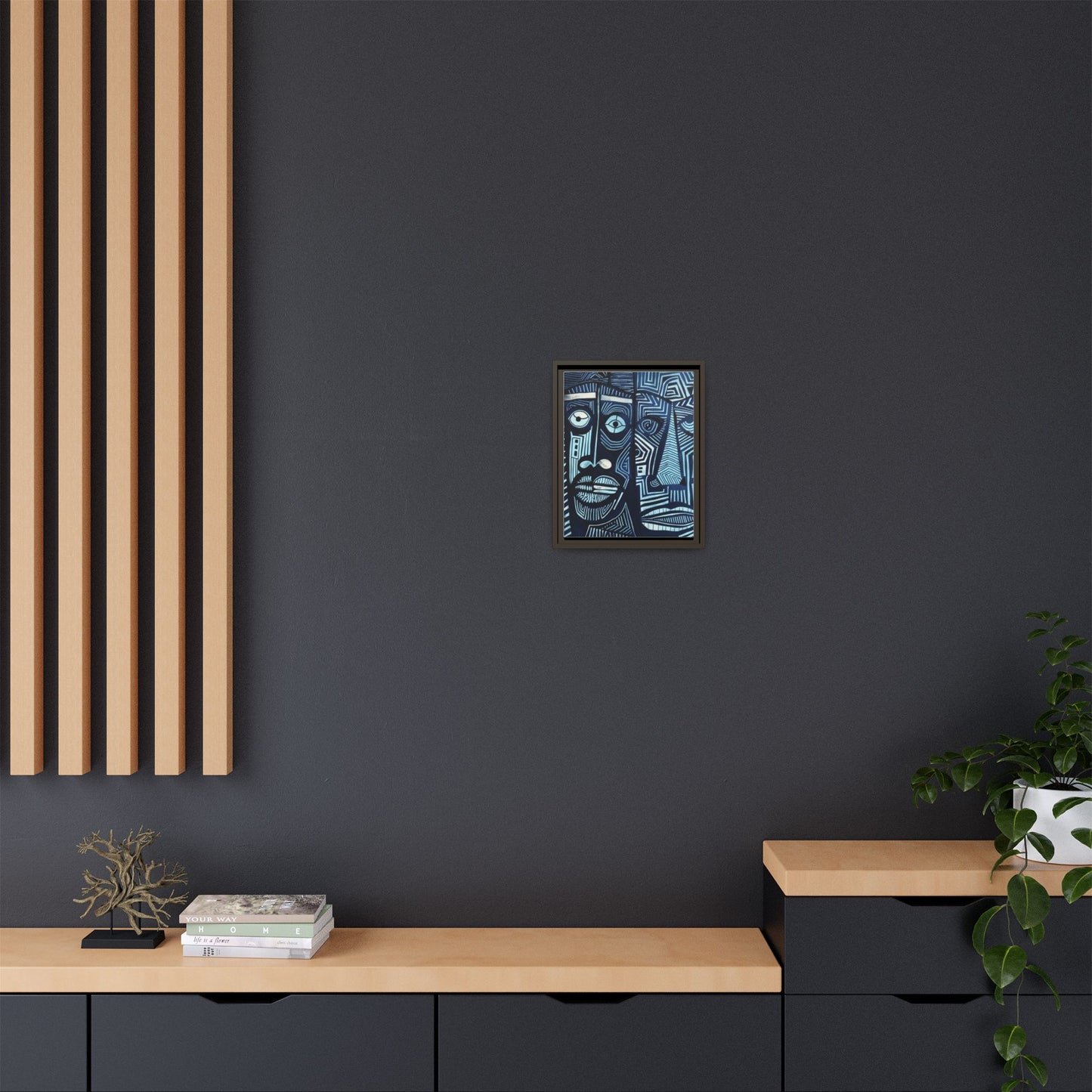 Framed Canvas Print — Abstract Faces No. 4