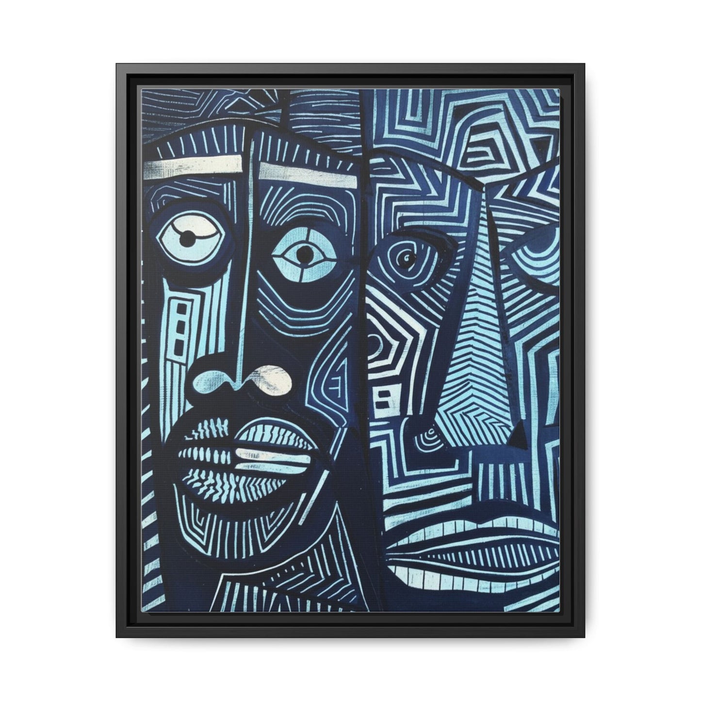 Framed Canvas Print — Abstract Faces No. 4