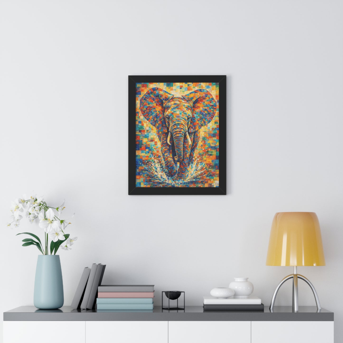 Framed Print — Elephant Cubism