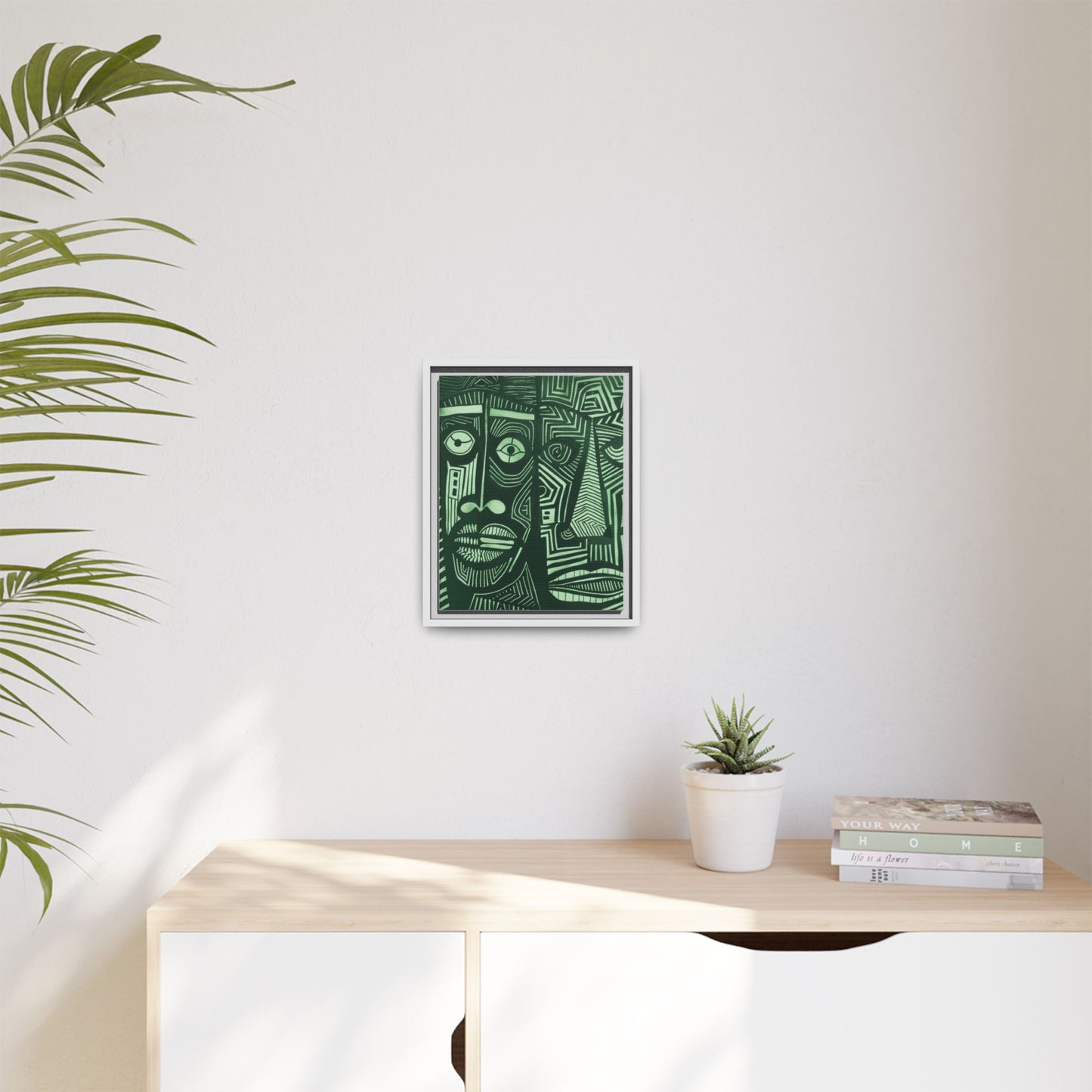 Framed Canvas Print — Abstract Faces No. 1