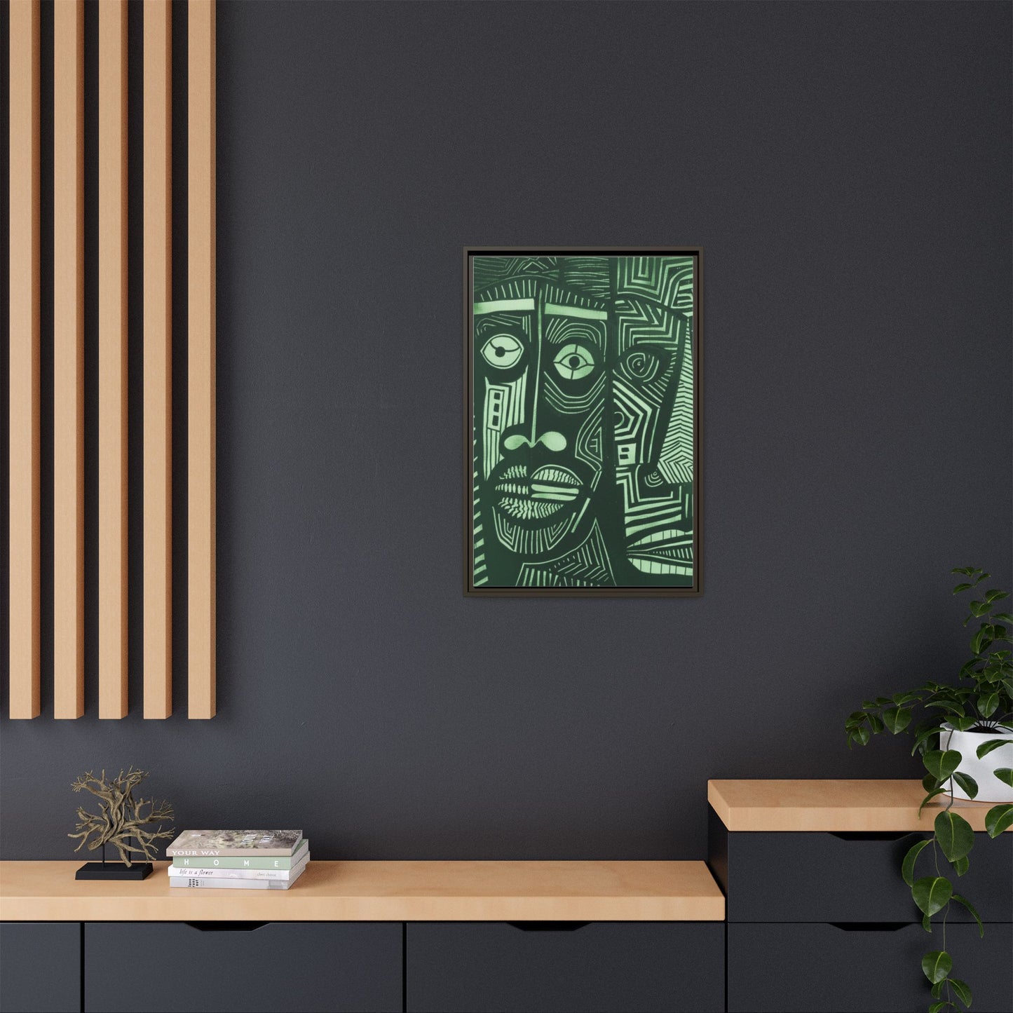 Framed Canvas Print — Abstract Faces No. 1