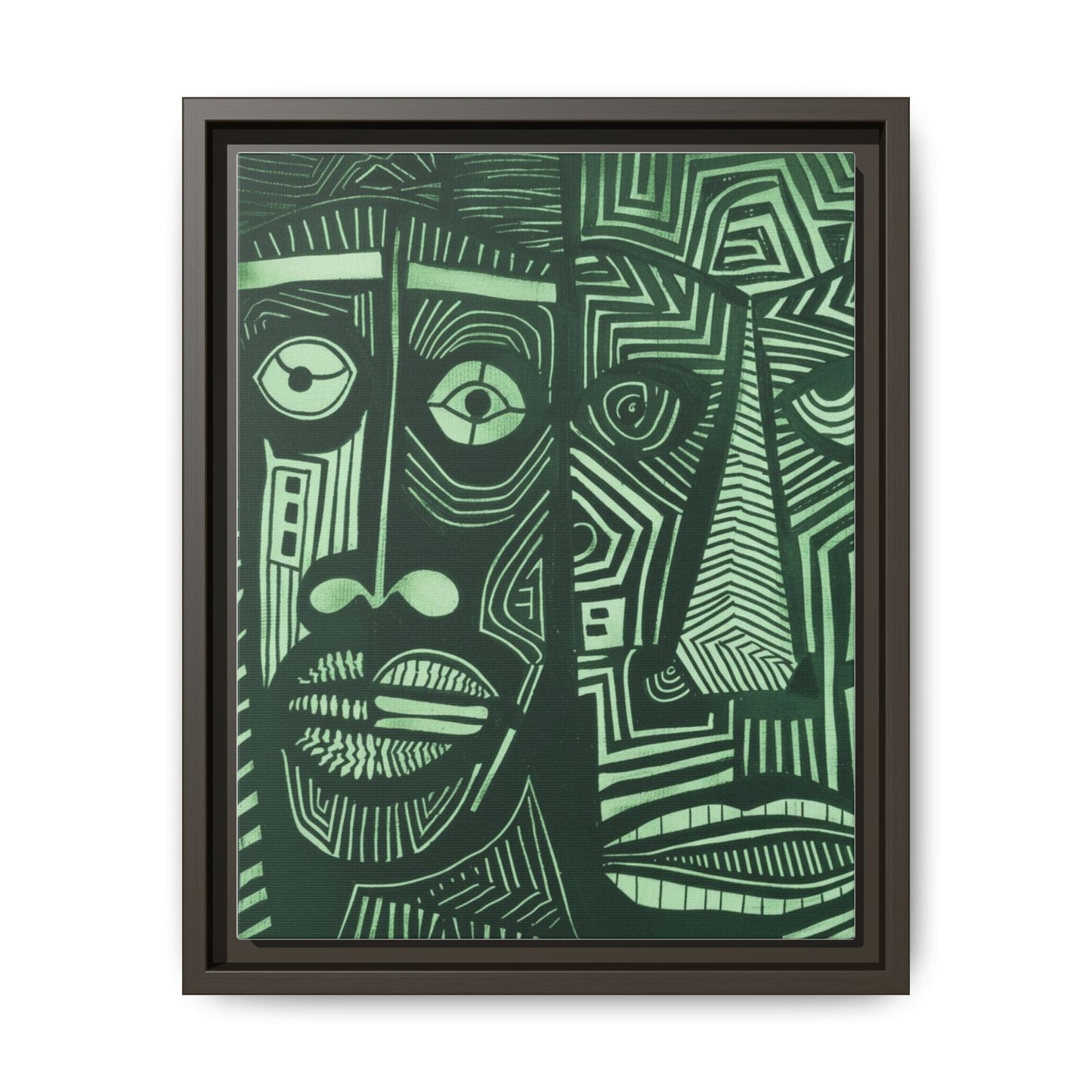 Framed Canvas Print — Abstract Faces No. 1