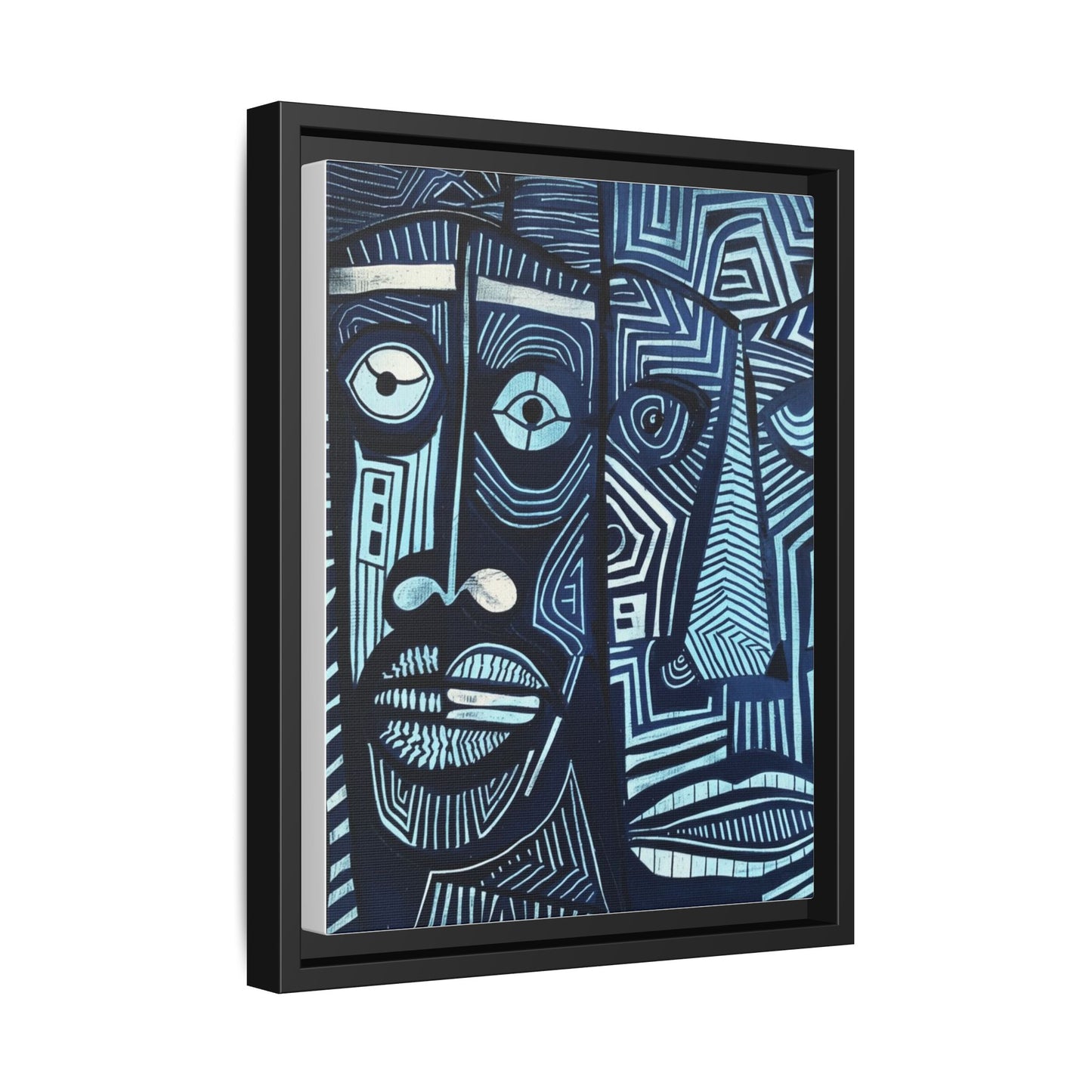 Framed Canvas Print — Abstract Faces No. 4