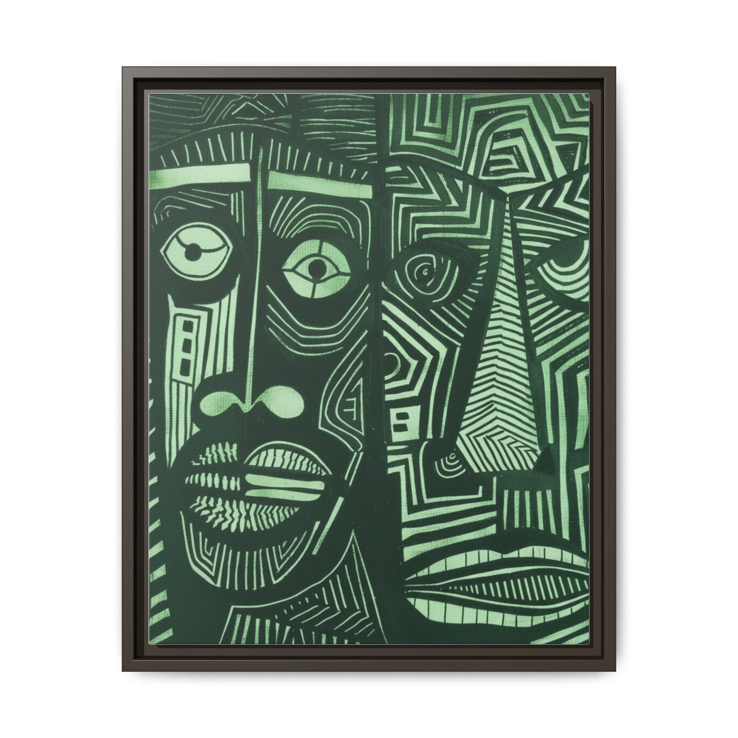 Framed Canvas Print — Abstract Faces No. 1