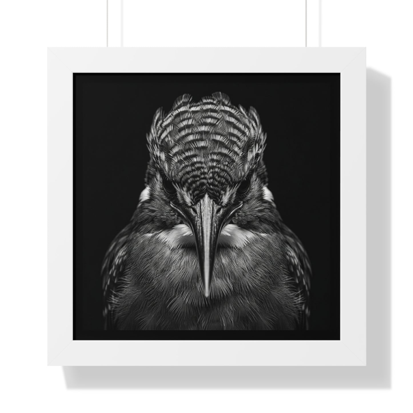 Framed Art Print – Malachite Kingfisher In Black