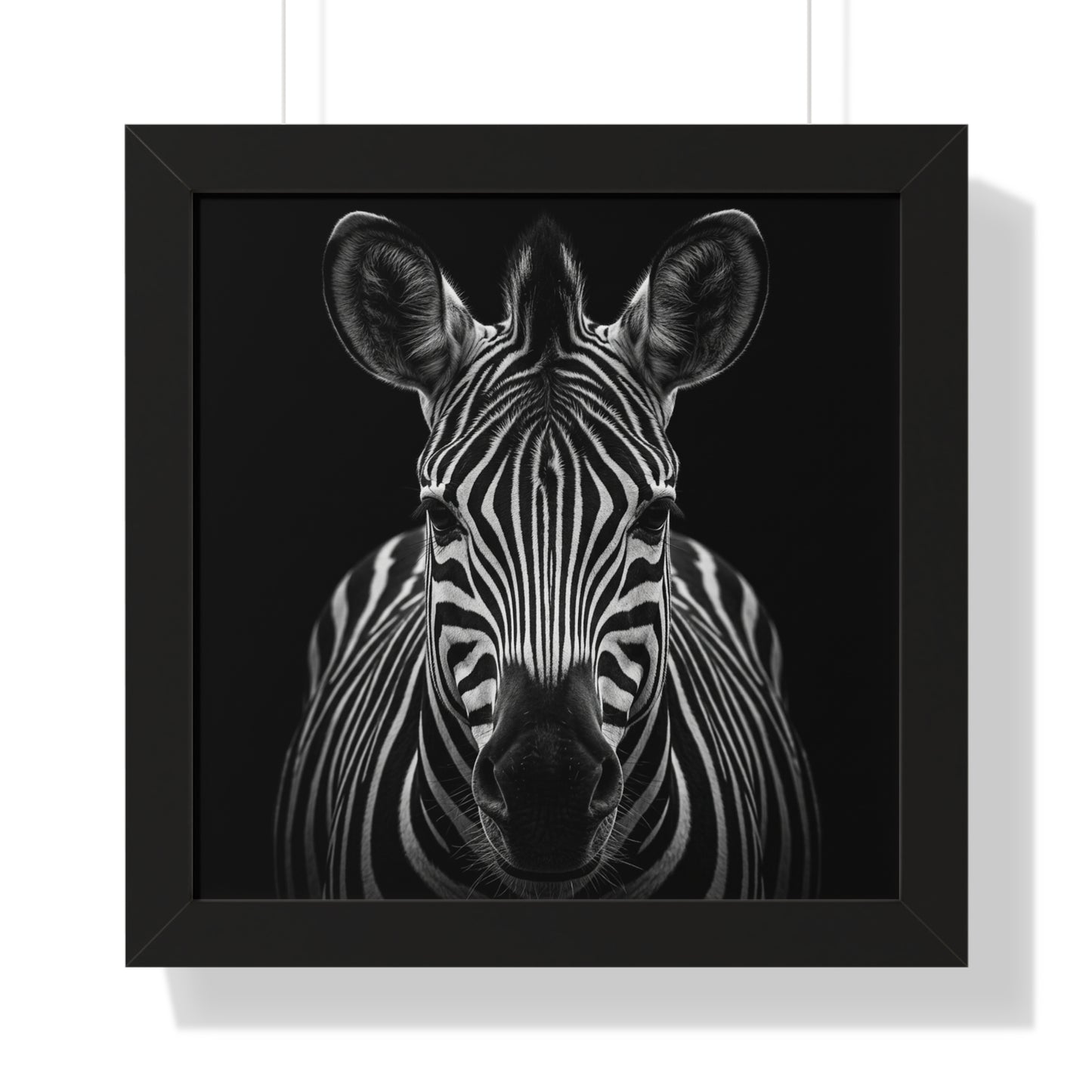 Framed Art Print – Zebra In Black