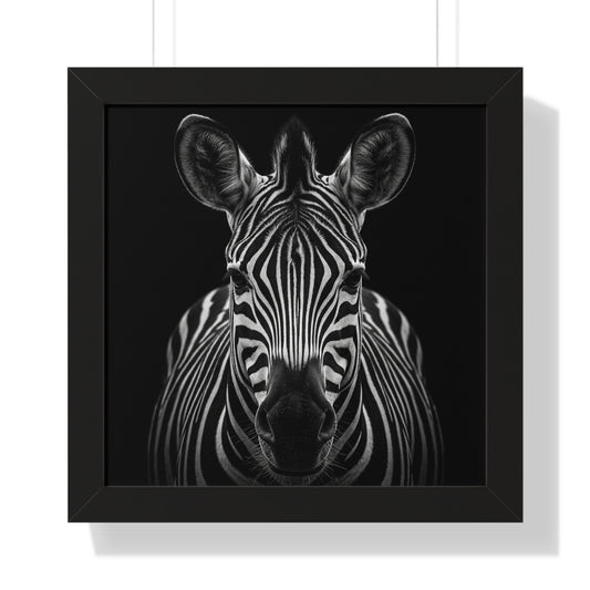 Framed Art Print – Zebra In Black