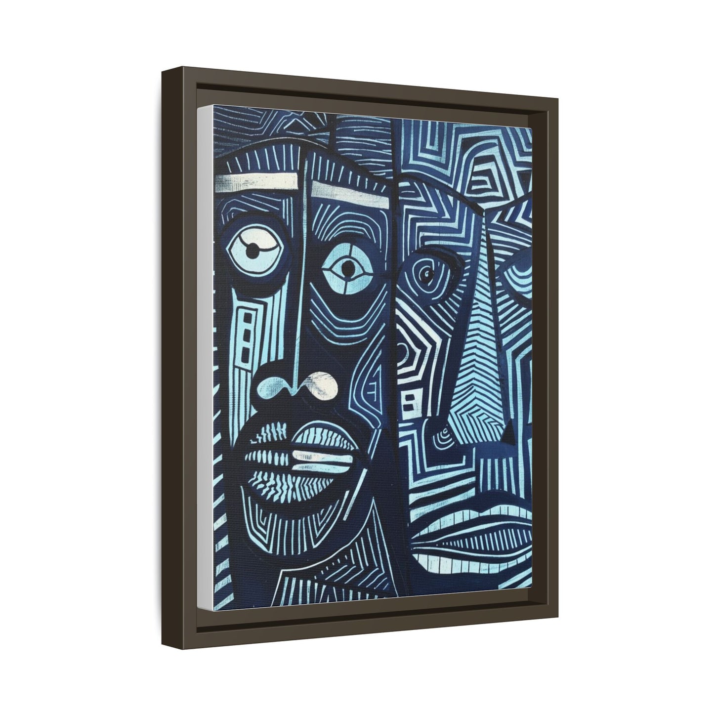 Framed Canvas Print — Abstract Faces No. 4