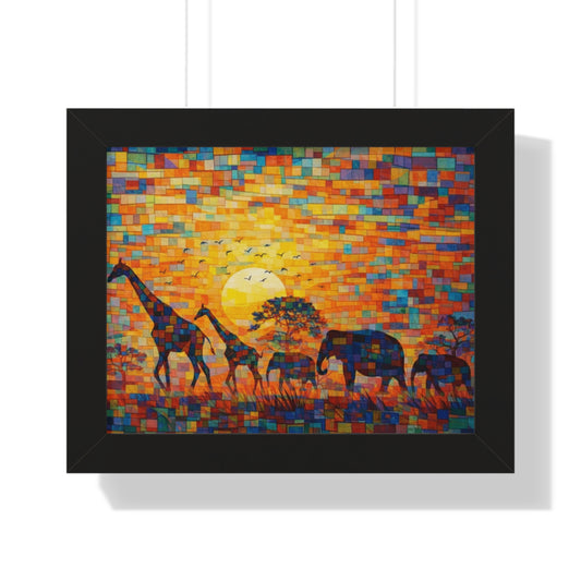 Framed Art Print – Wildlife Cubism