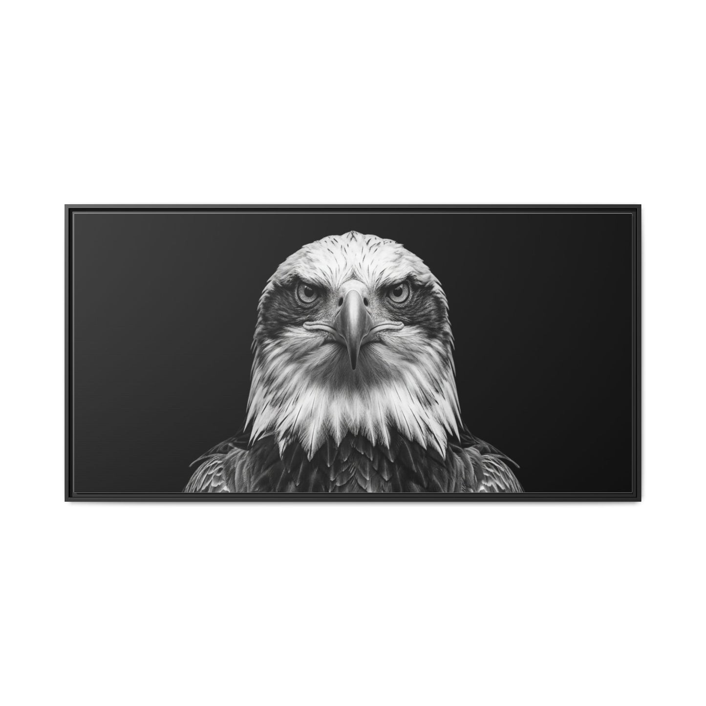 Framed Canvas Print — Fish Eagle In Black