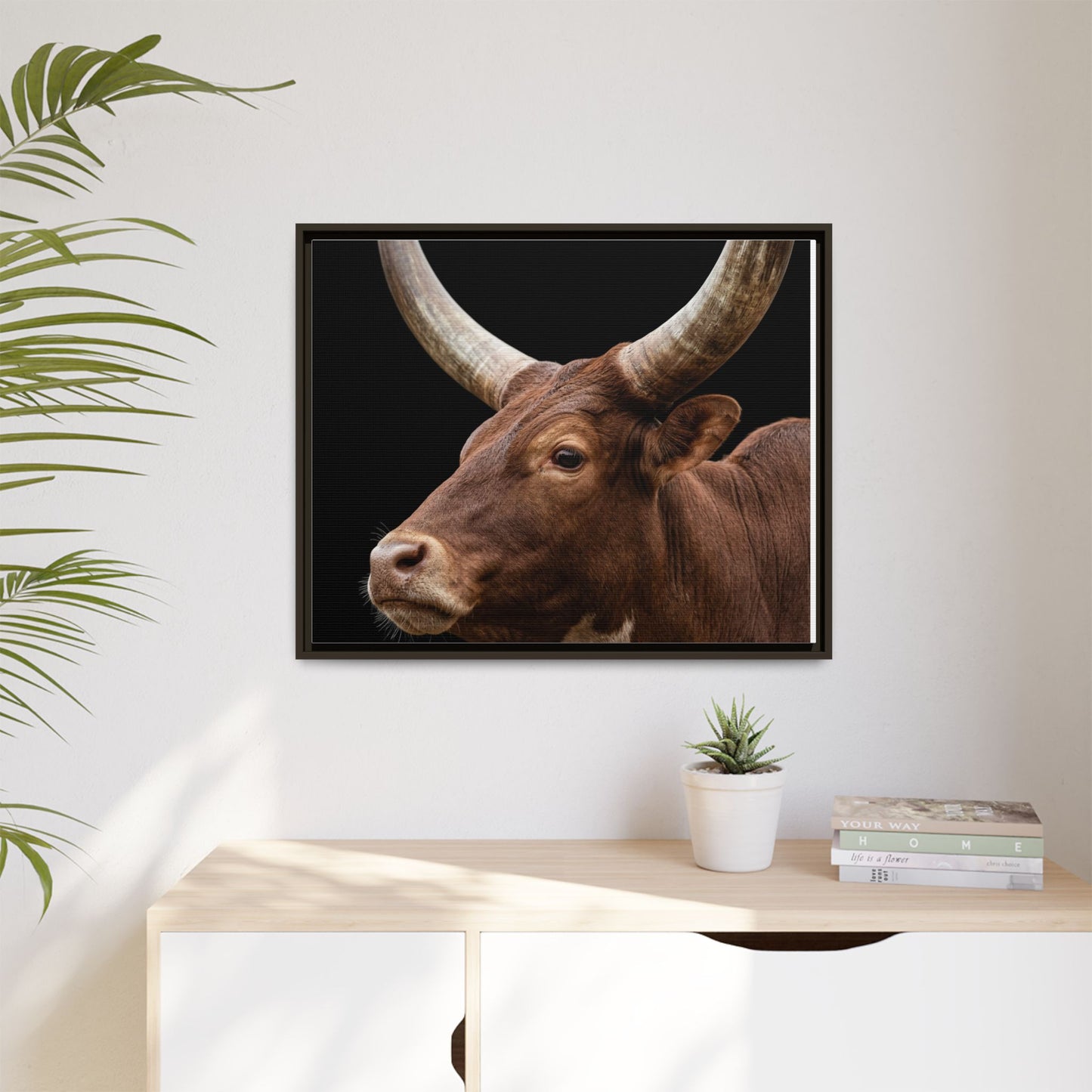 Framed Canvas Print — Ankole Cow In Colour