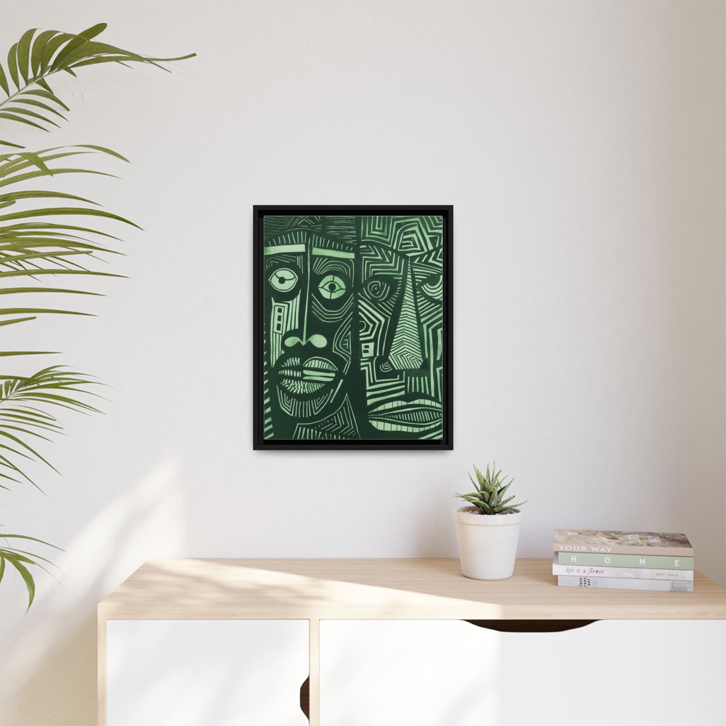 Framed Canvas Print — Abstract Faces No. 1