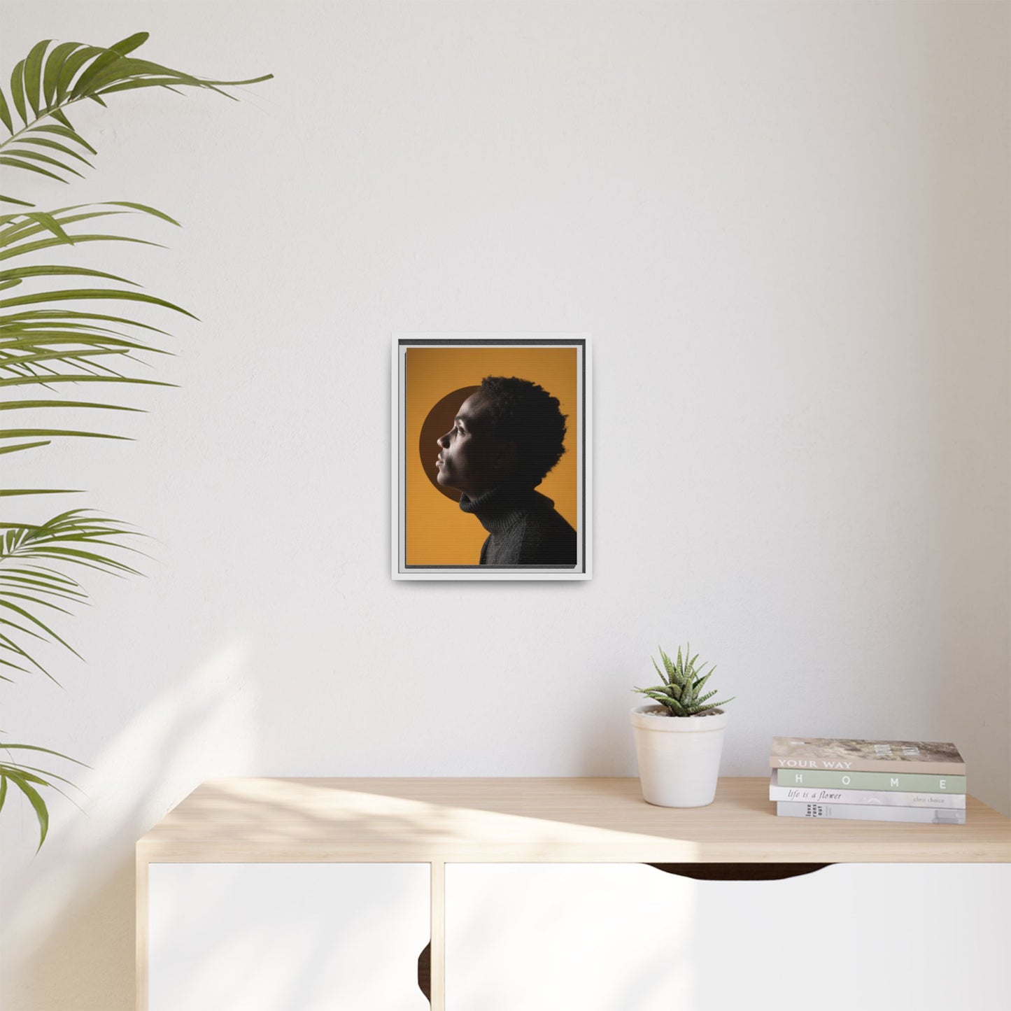 Framed Canvas Print — Profile of Young Man