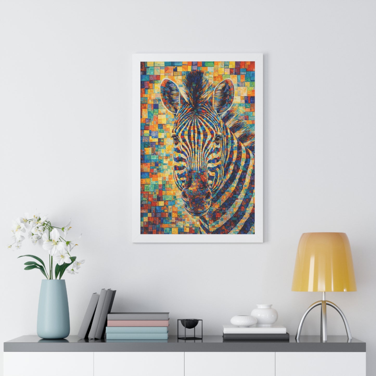 Framed Print — Zebra Cubism