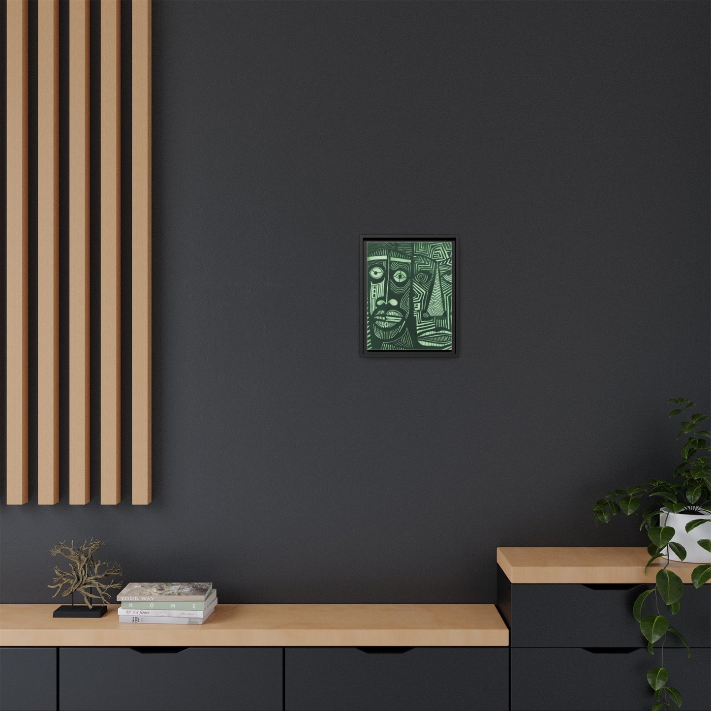 Framed Canvas Print — Abstract Faces No. 1
