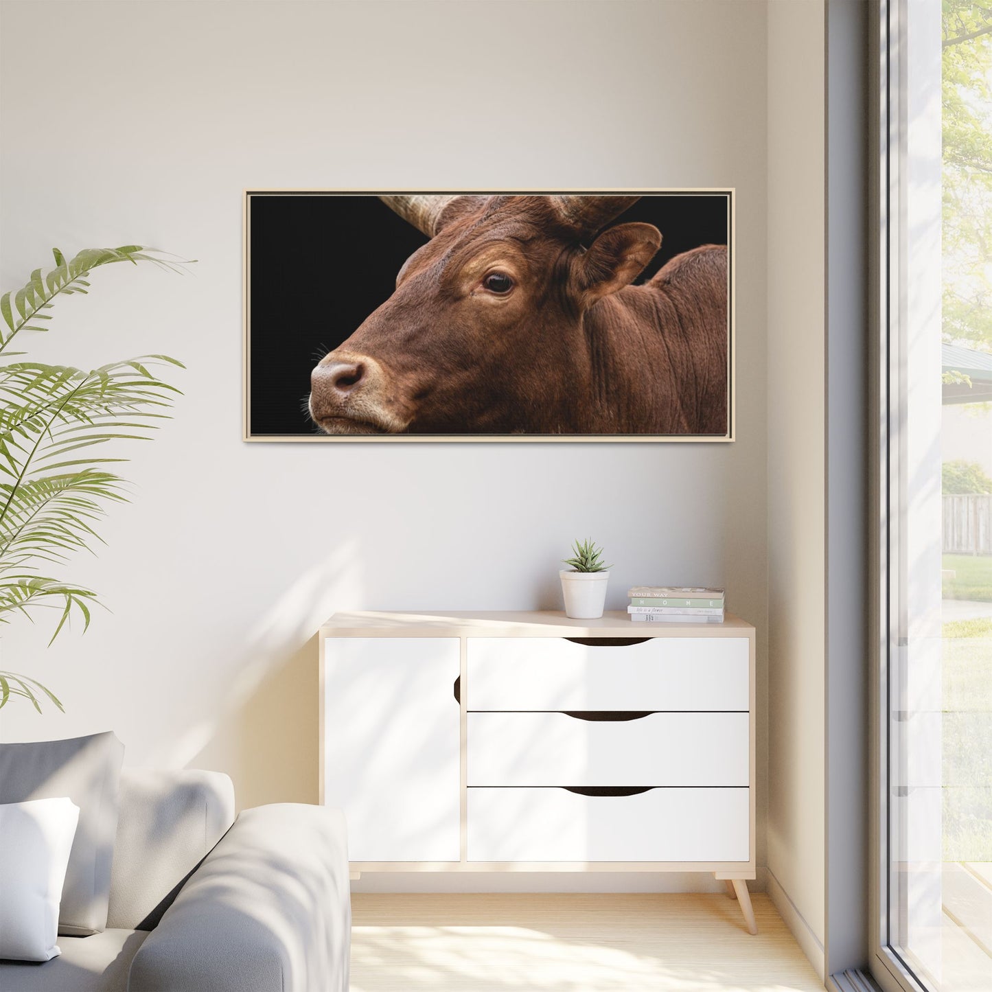 Framed Canvas Print — Ankole Cow In Colour