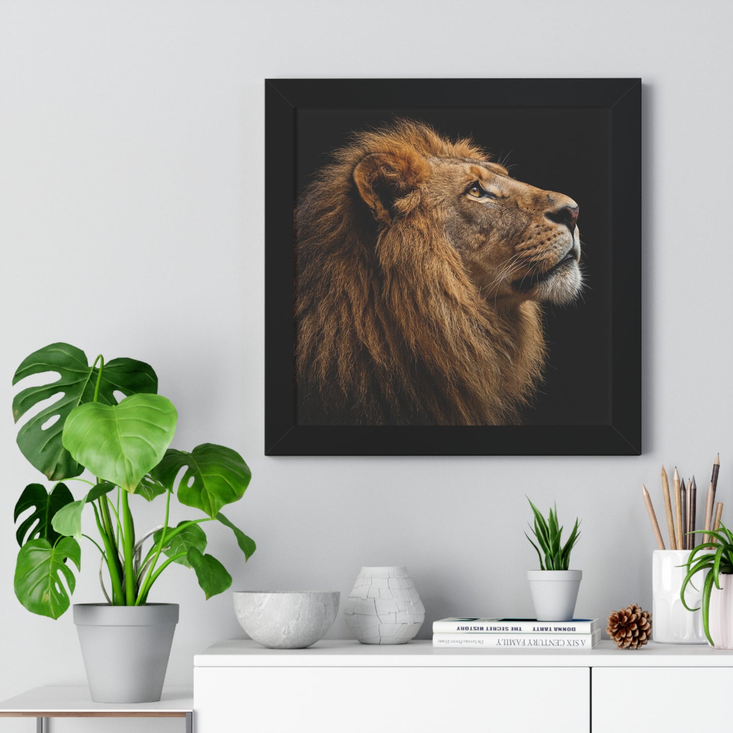 Framed Art Print – Lion In Colour