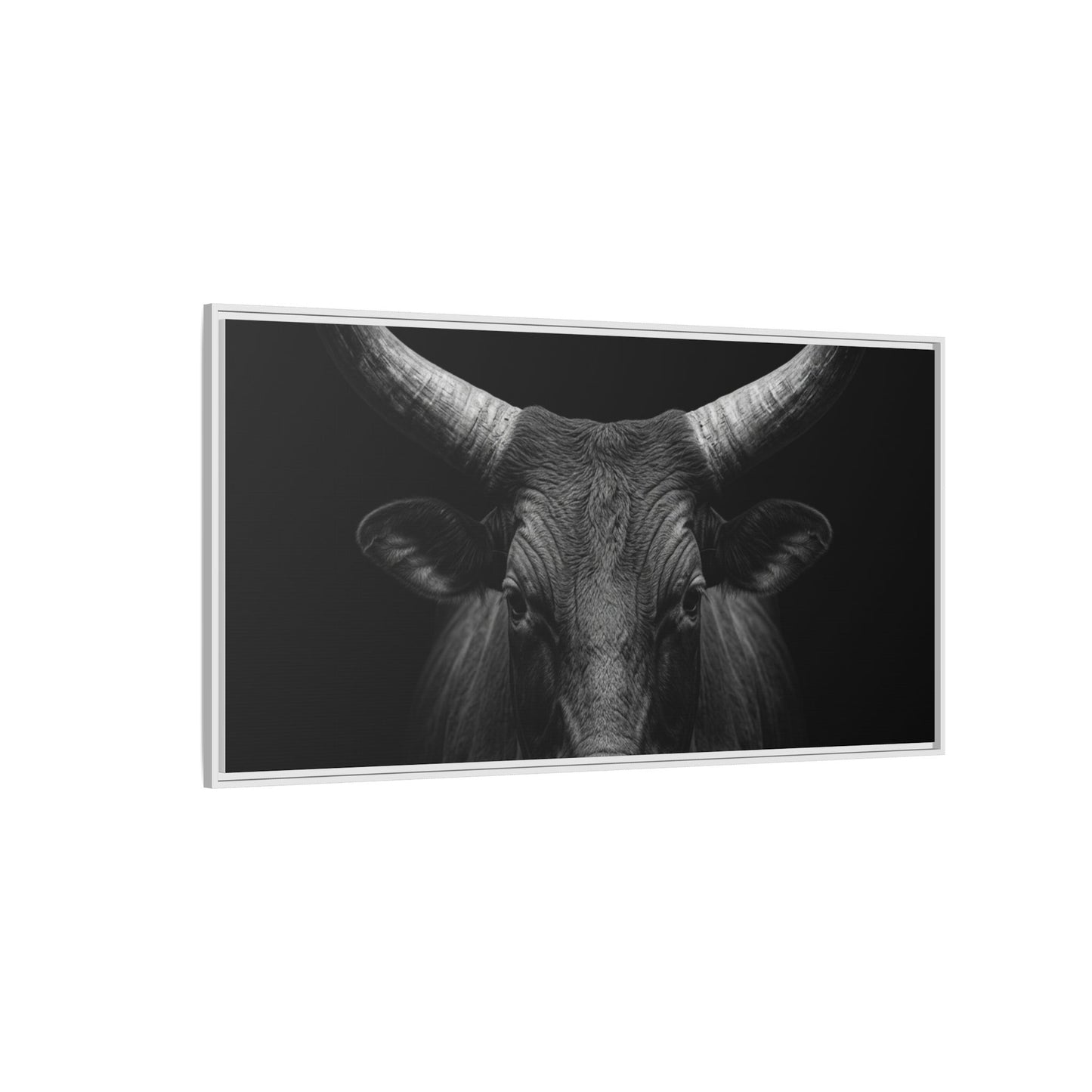Framed Canvas Print — Ankole Cow In Black