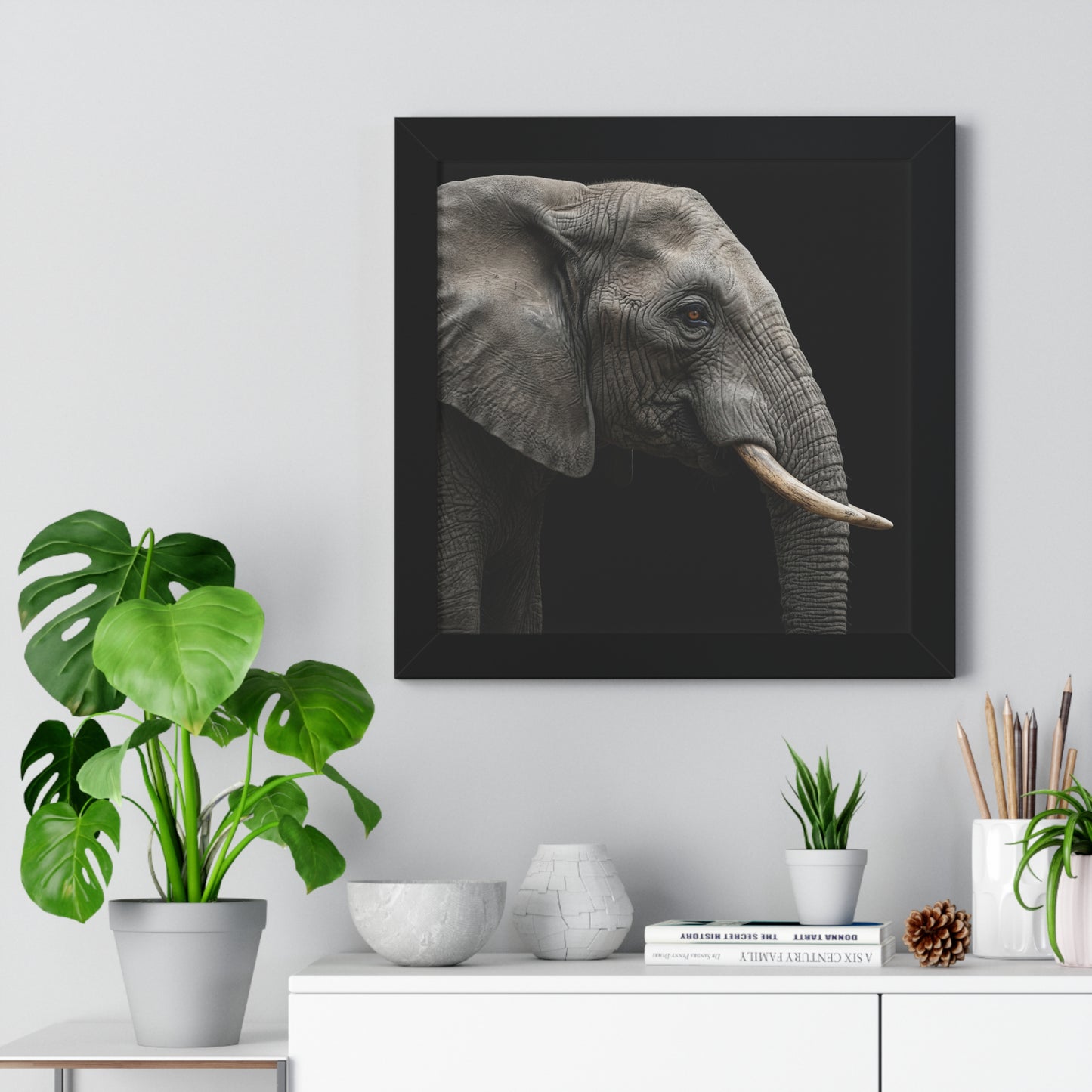 Framed Art Print – Elephant in Colour