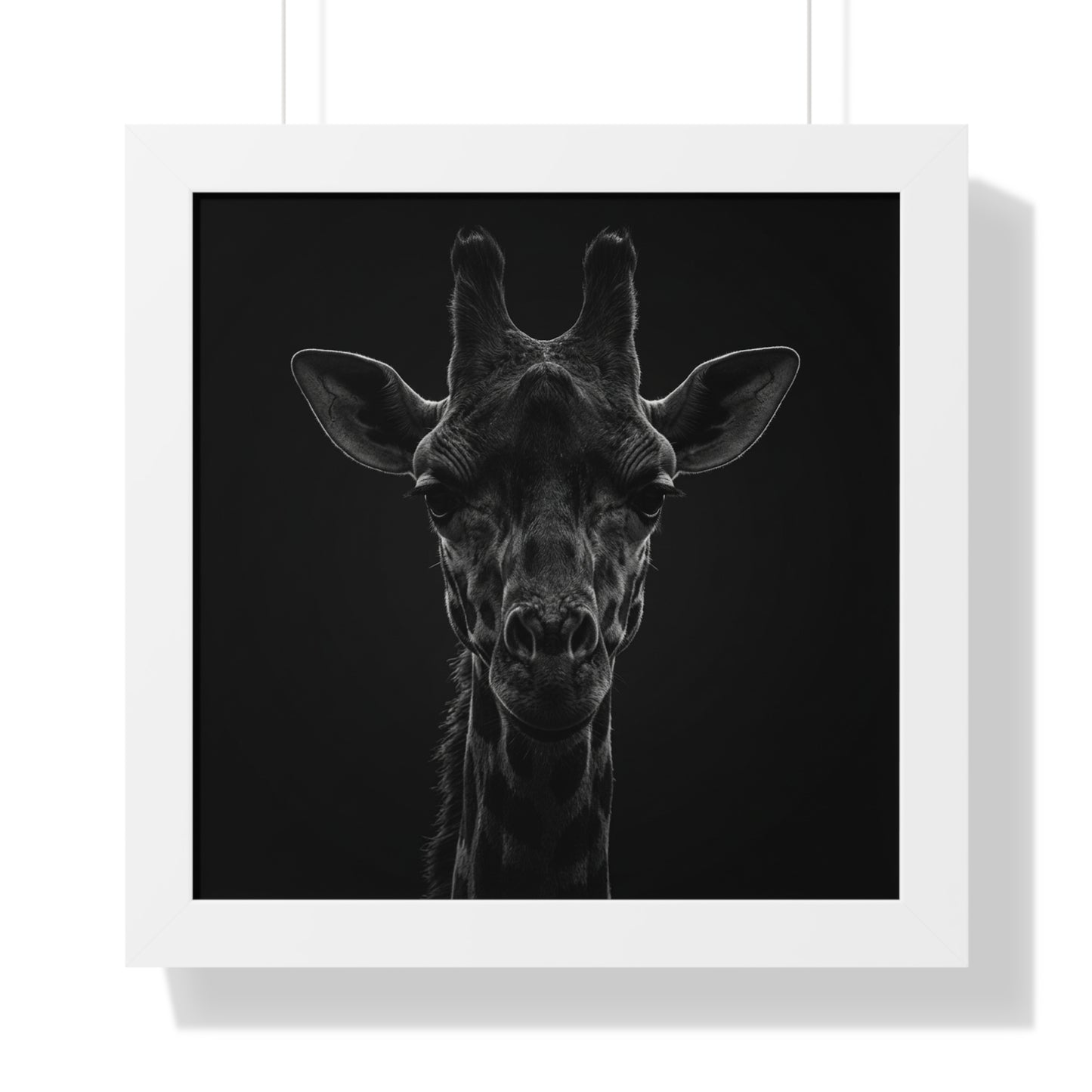 Framed Art Print – Giraffe In Black