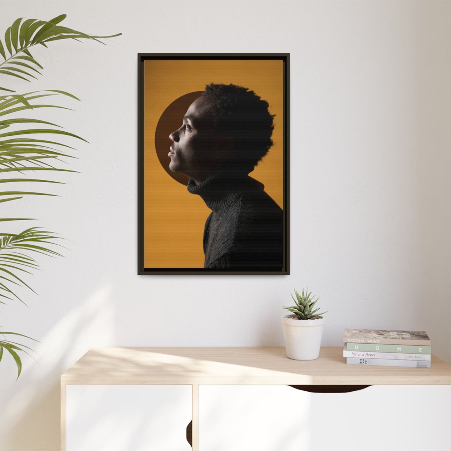 Framed Canvas Print — Profile of Young Man