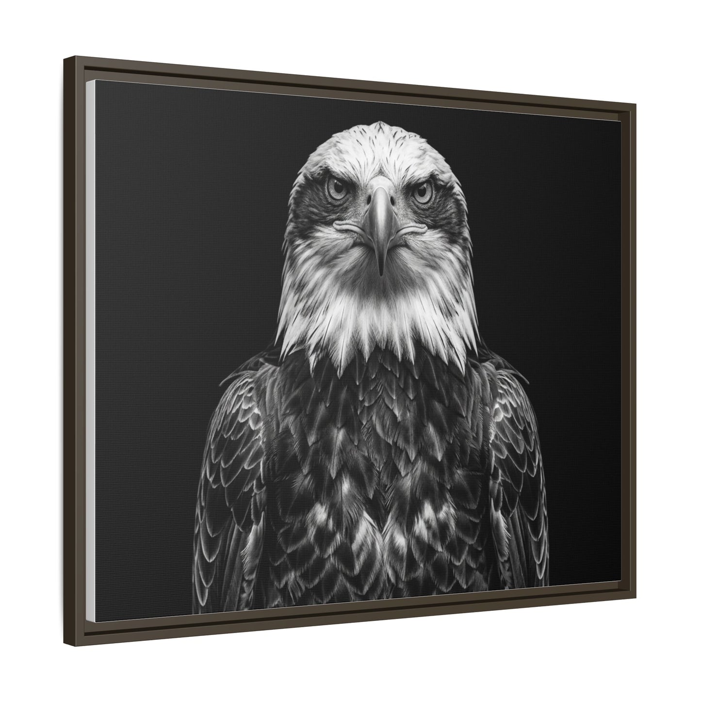 Framed Canvas Print — Fish Eagle In Black