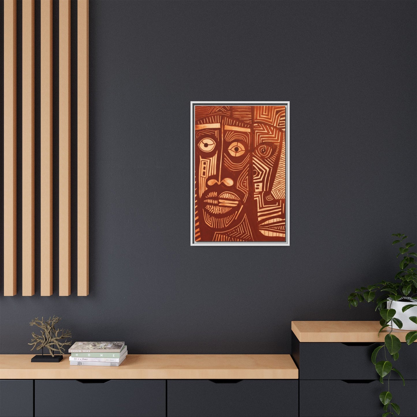 Framed Canvas Print — Abstract Faces No. 4
