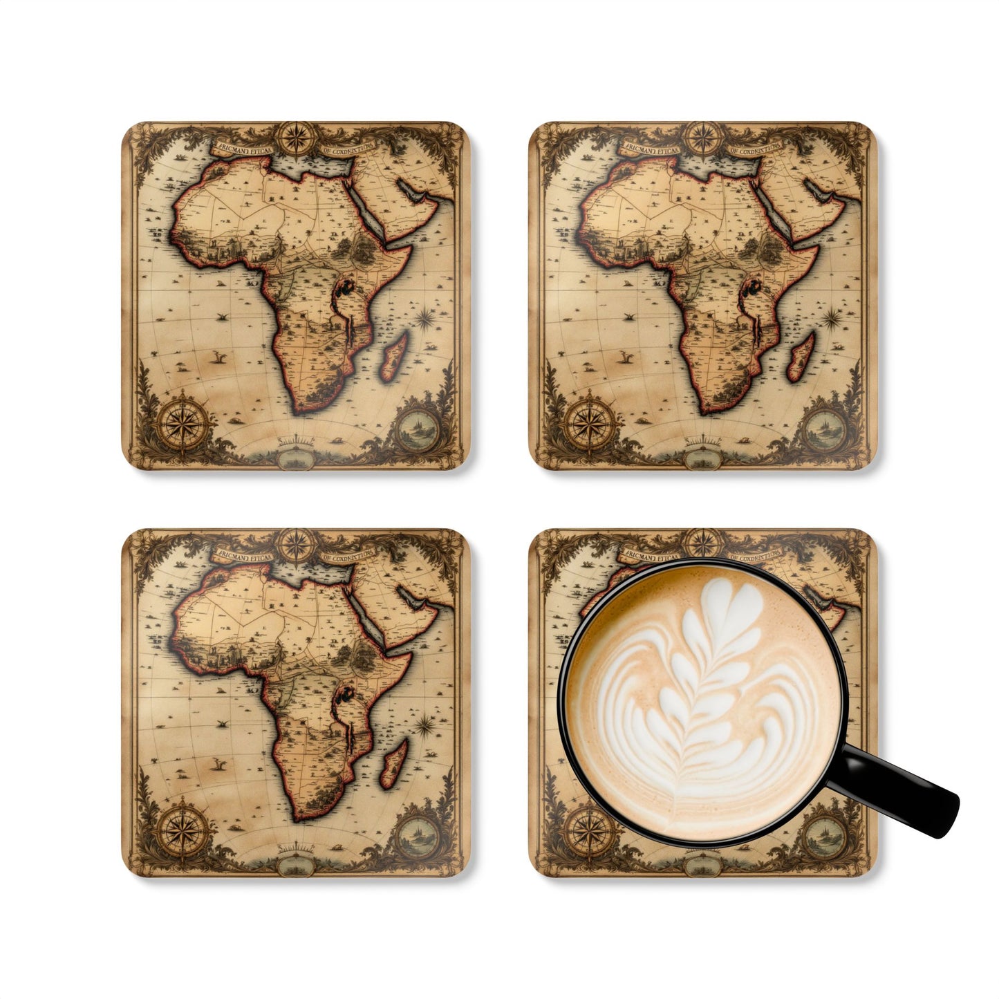 Coaster Set — Cartography Afrika II