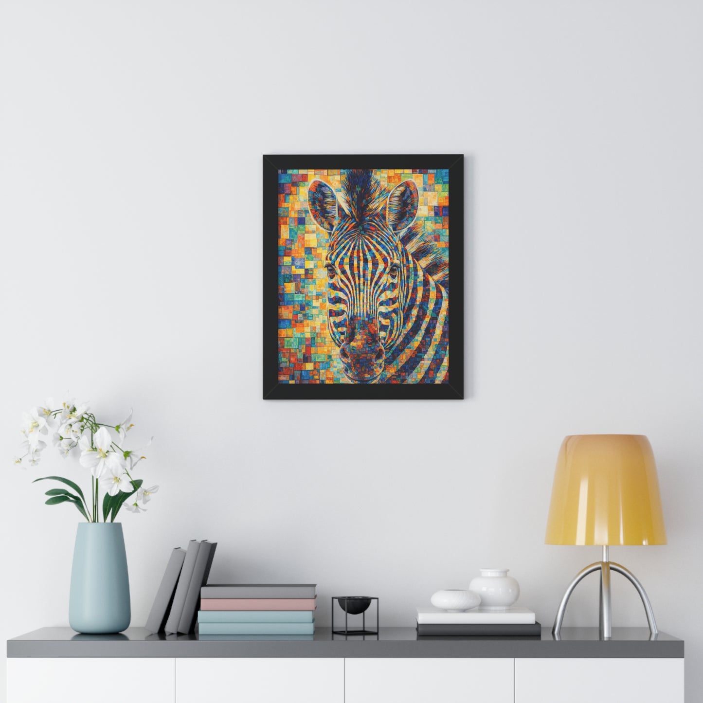 Framed Print — Zebra Cubism