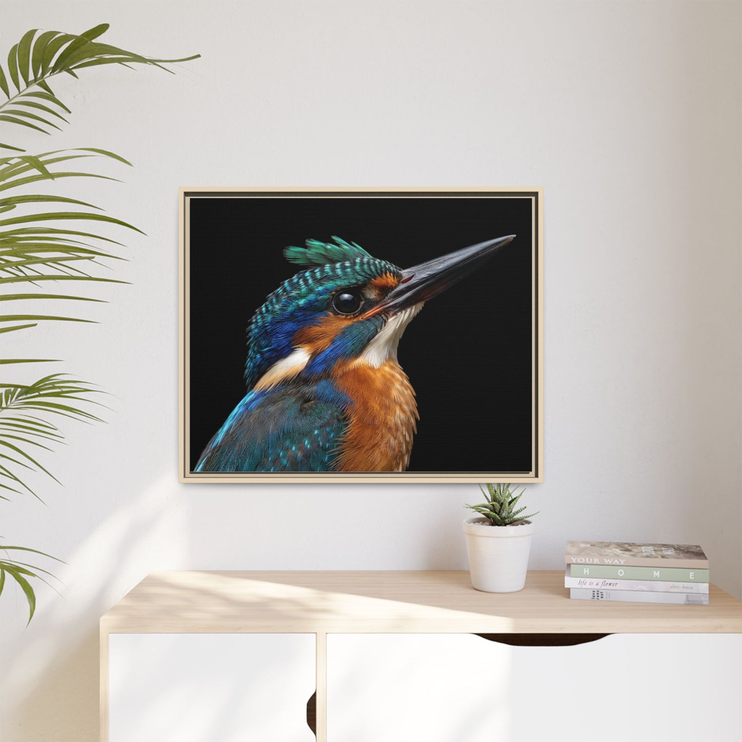 Framed Canvas Print — Malachite Kingfisher In Colour