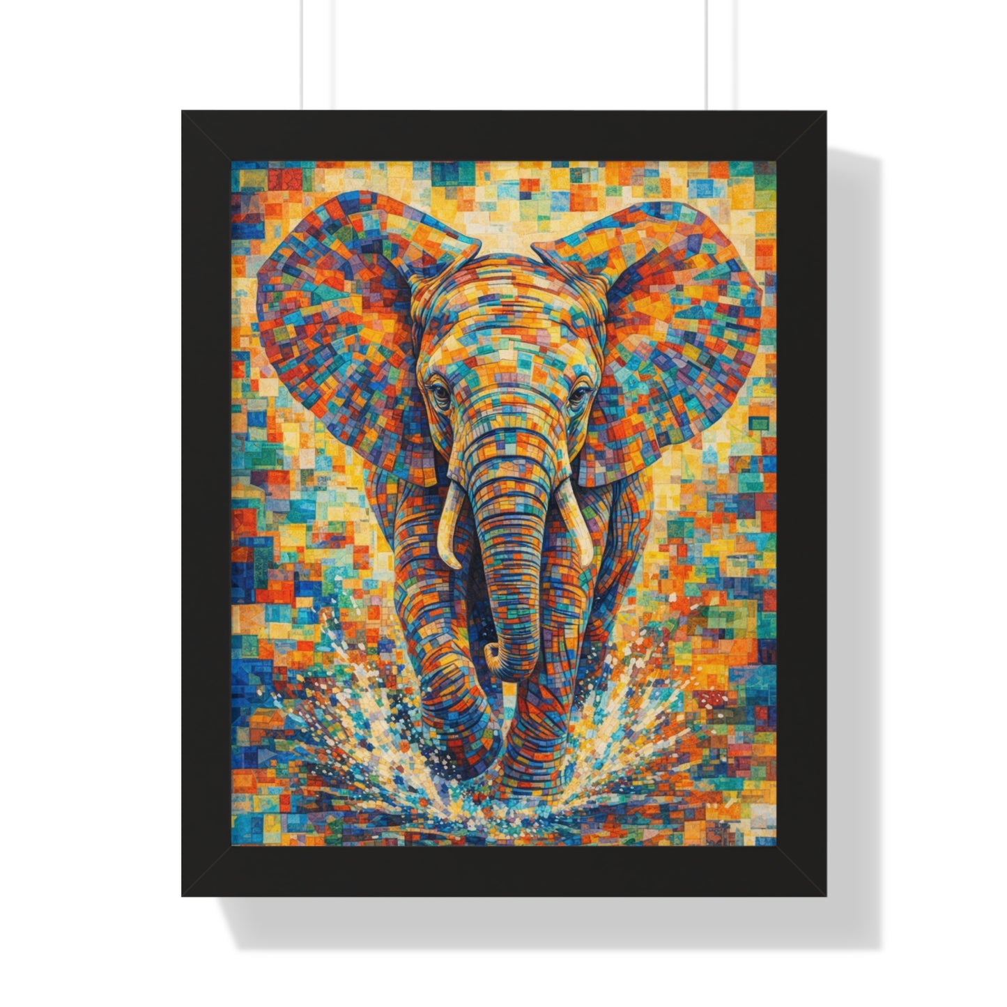 Framed Print — Elephant Cubism