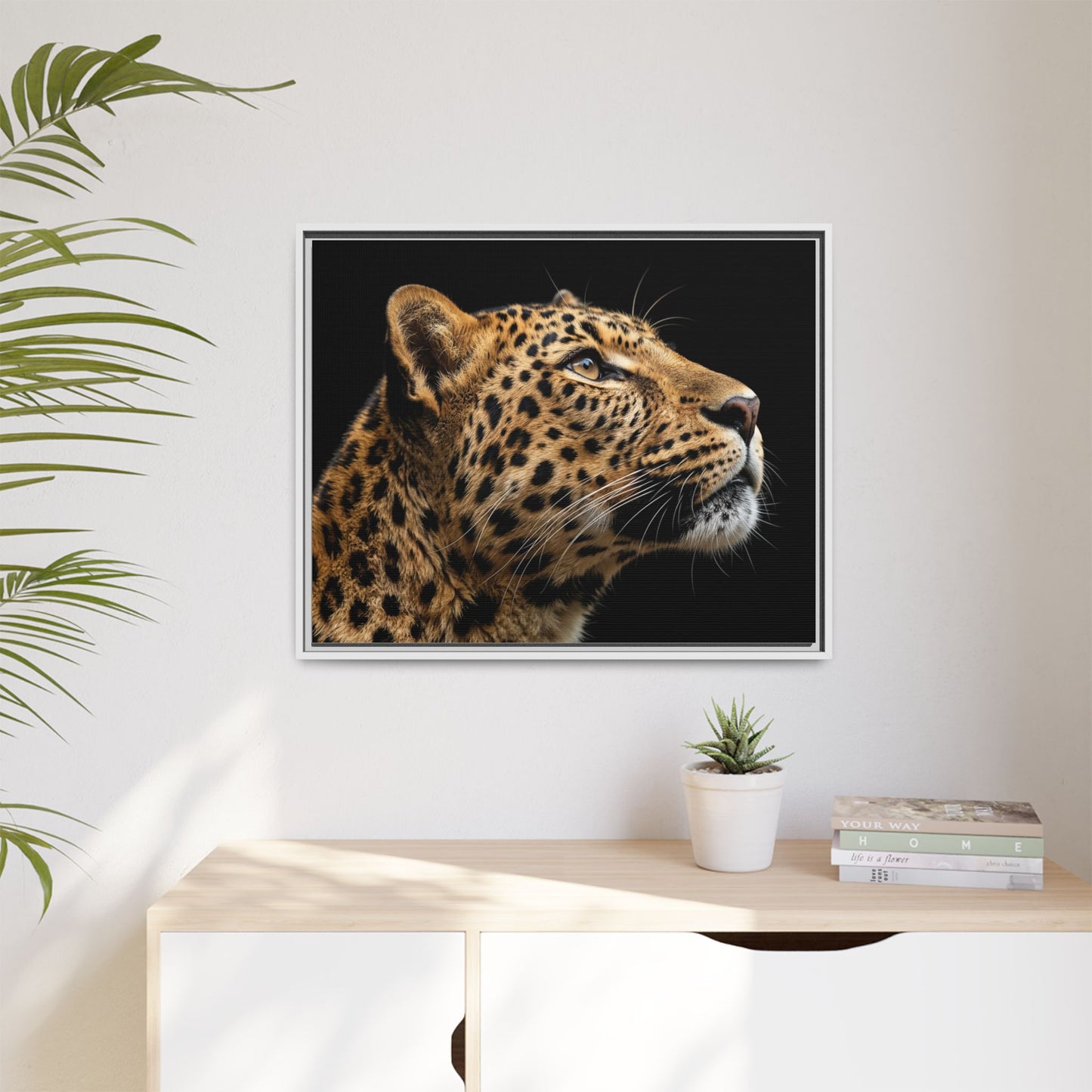 Framed Canvas Print — Leopard In Colour