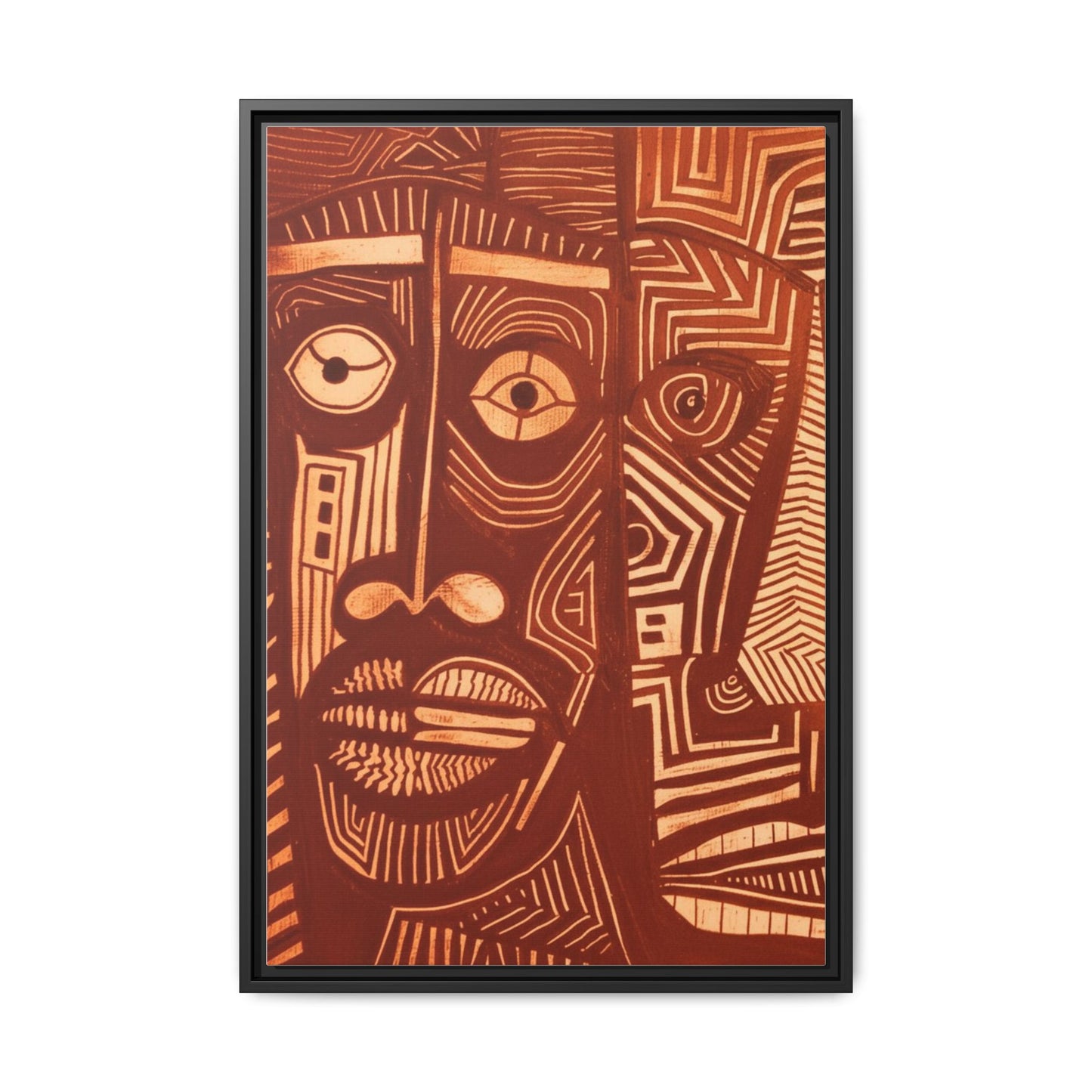 Framed Canvas Print — Abstract Faces No. 4