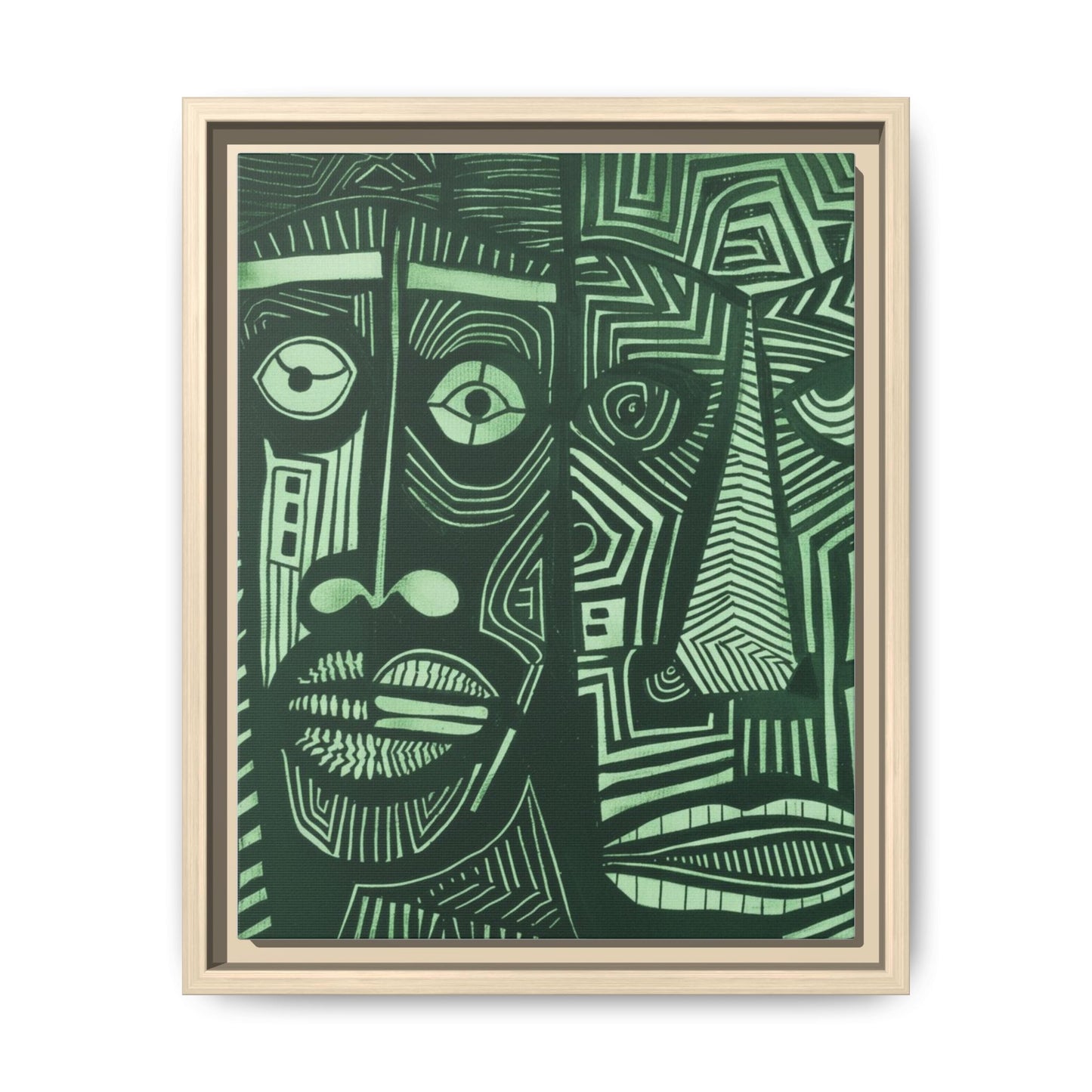 Framed Canvas Print — Abstract Faces No. 1